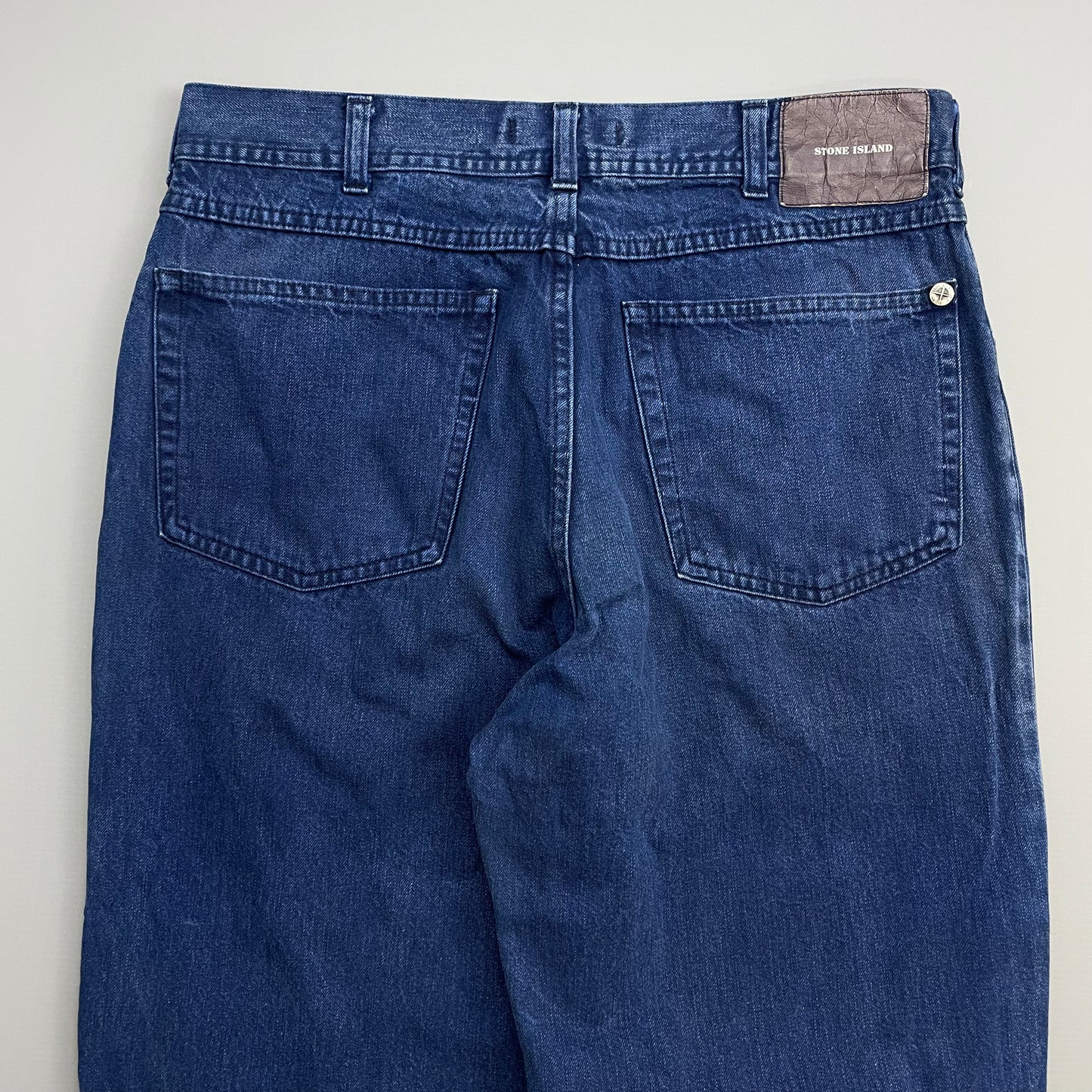 Stone Island Navy Blue 90s Denim Tapered Jeans