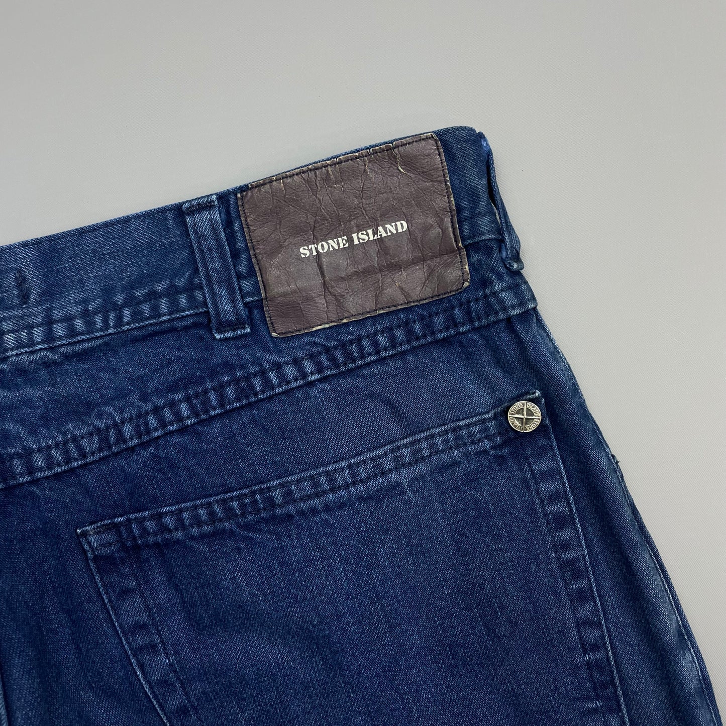Stone Island Navy Blue 90s Denim Tapered Jeans