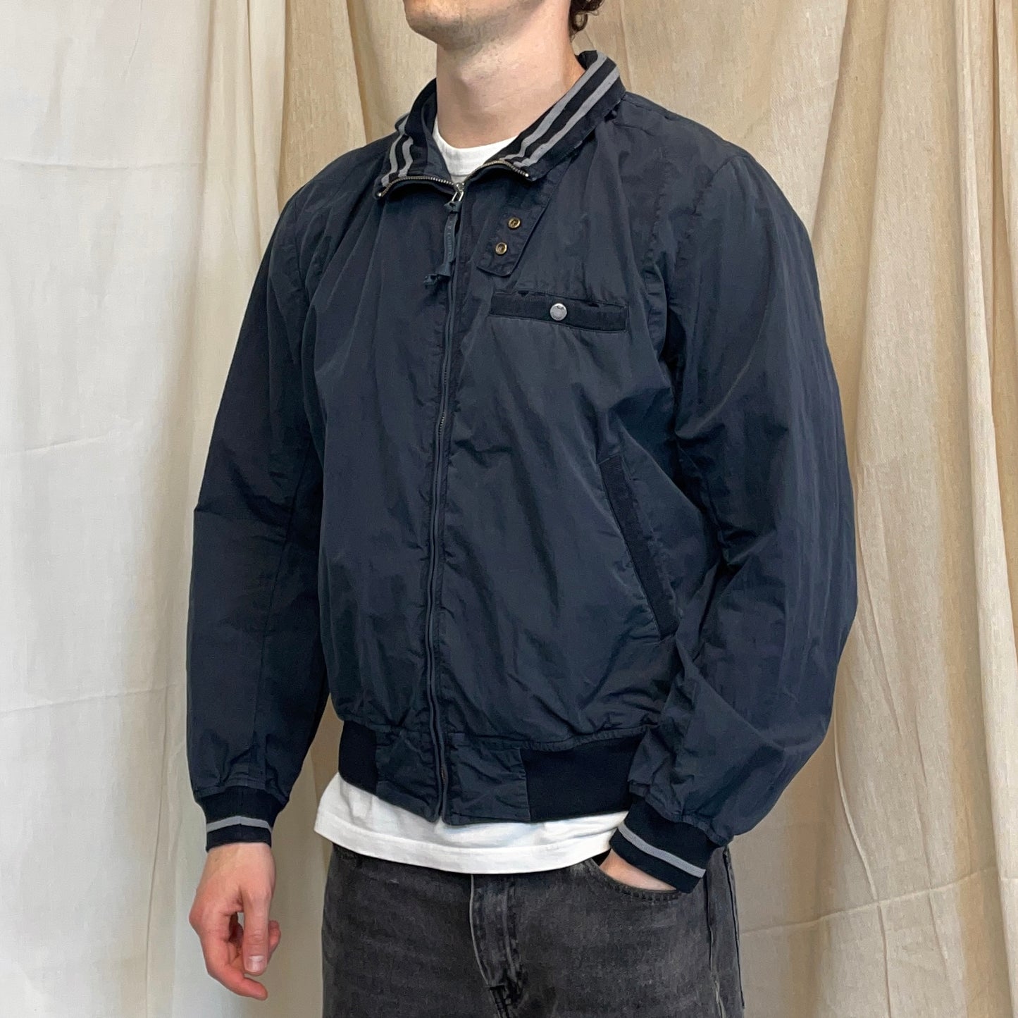 C.P. Company Blue SS06 Cotton Nylon Biker Bomber Jacket