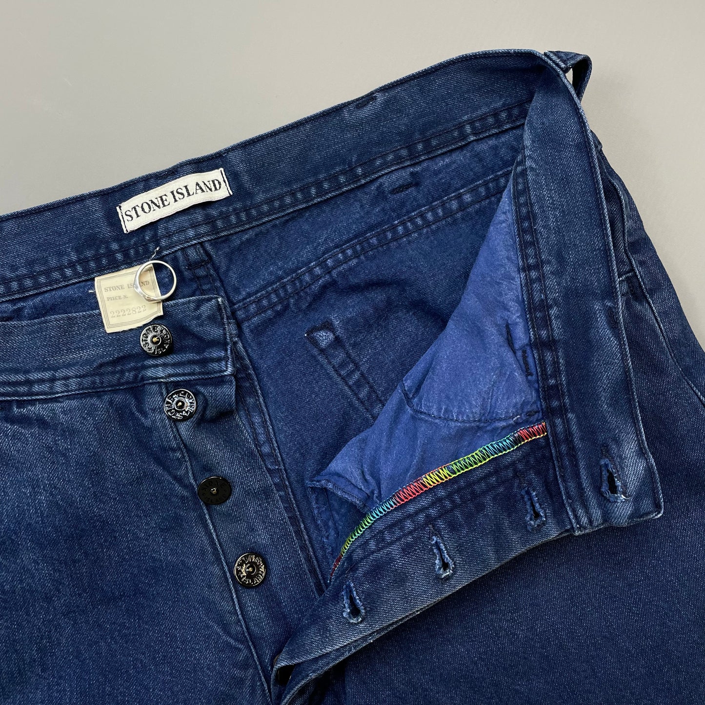 Stone Island Navy Blue 90s Denim Tapered Jeans