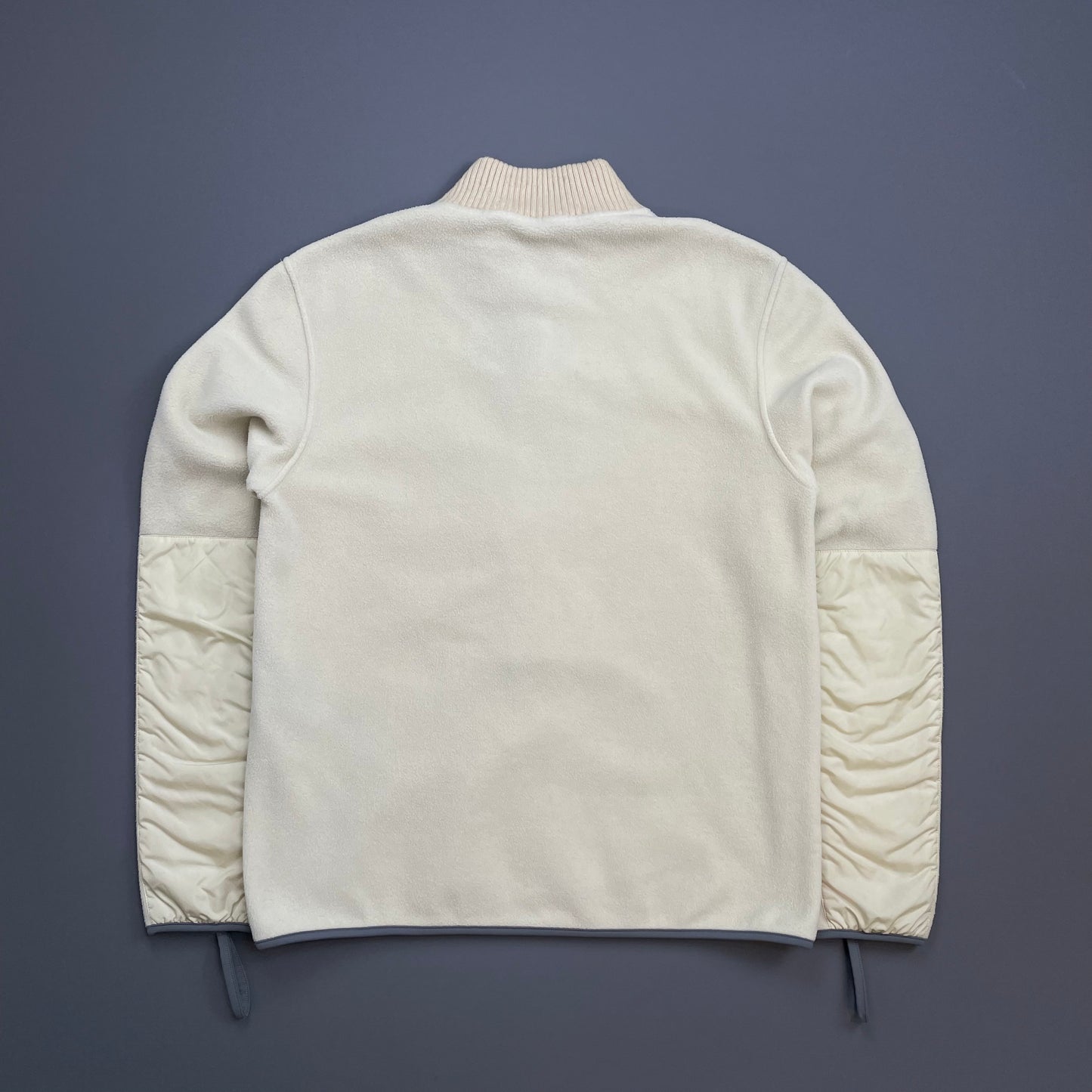 Prada Sport Cream 00s Nylon Elbow Dual-Zip Lightweight Fleece Jumper
