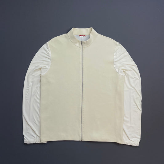 Prada Sport Cream & White SS00 Lightweight Zip-Through Nylon Panelled Jacket