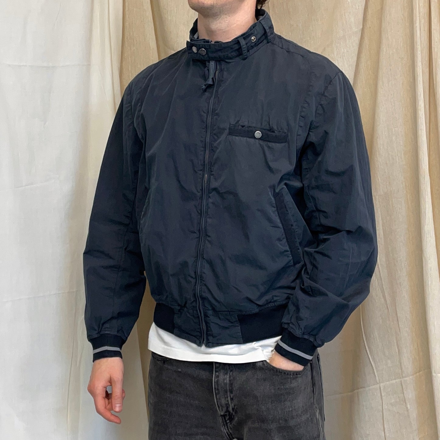 C.P. Company Blue SS06 Cotton Nylon Biker Bomber Jacket