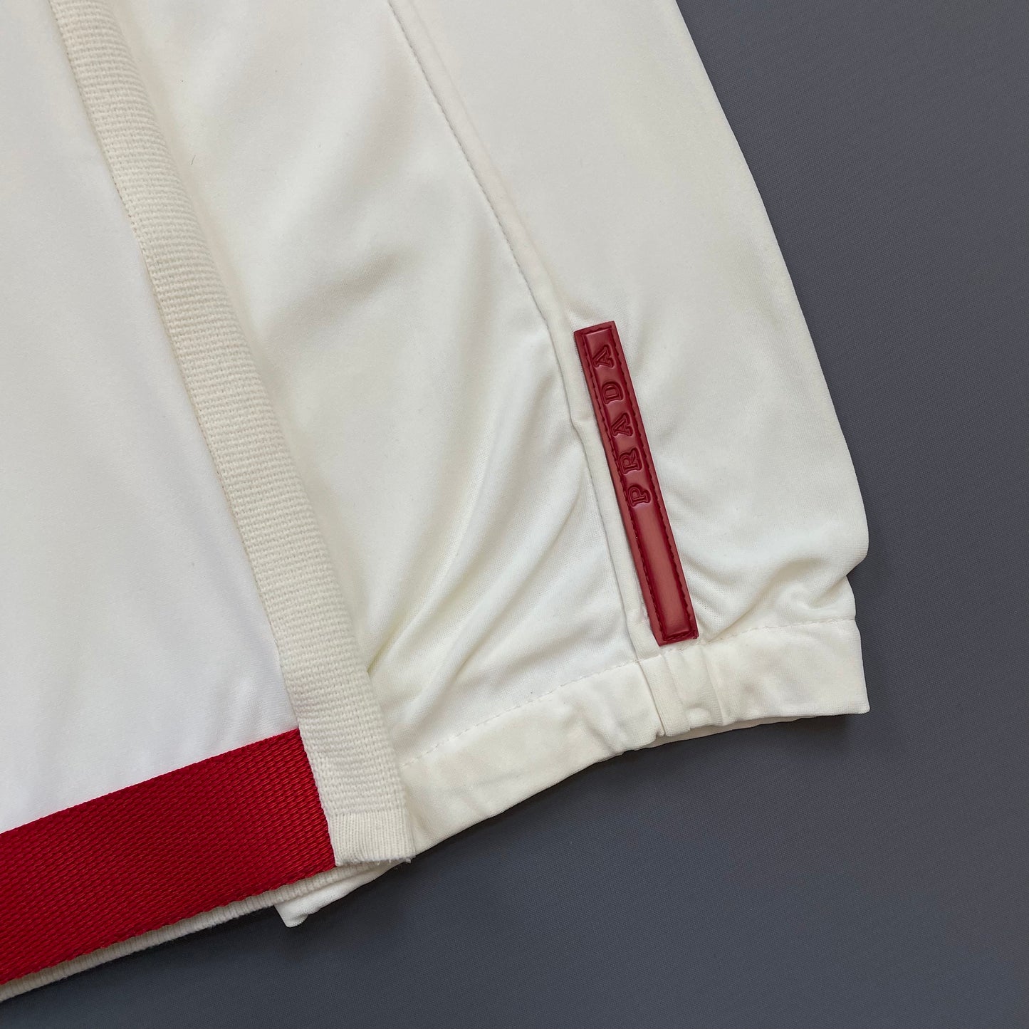 Prada Sport Cream & White SS00 Lightweight Zip-Through Nylon Panelled Jacket