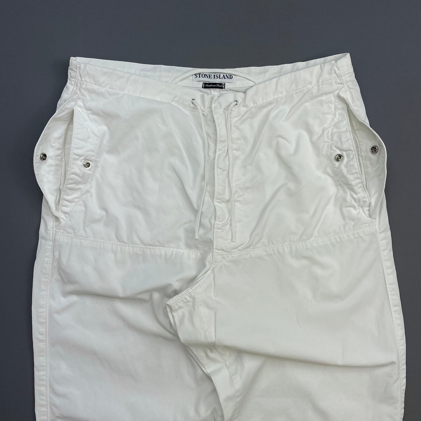 Stone Island White SS00 Cotton Shell Trousers