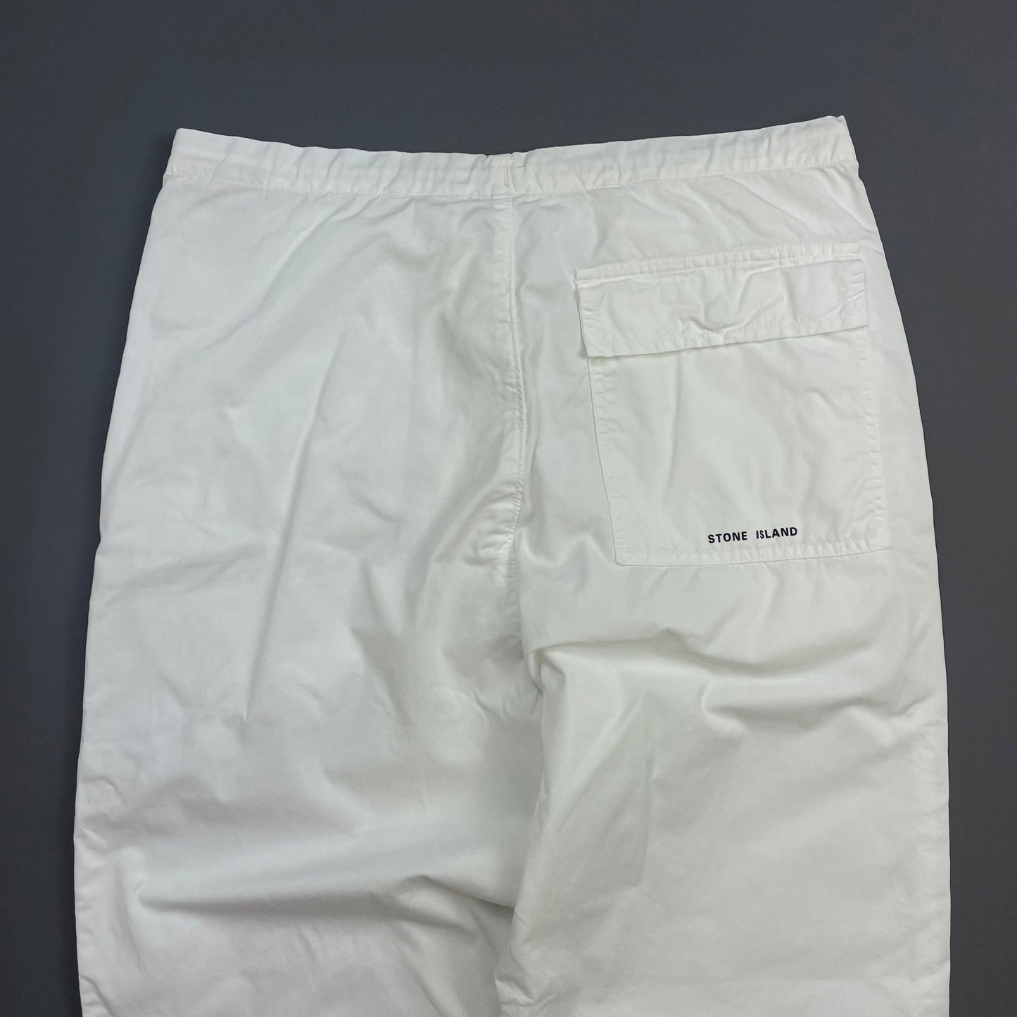Stone Island White SS00 Cotton Shell Trousers