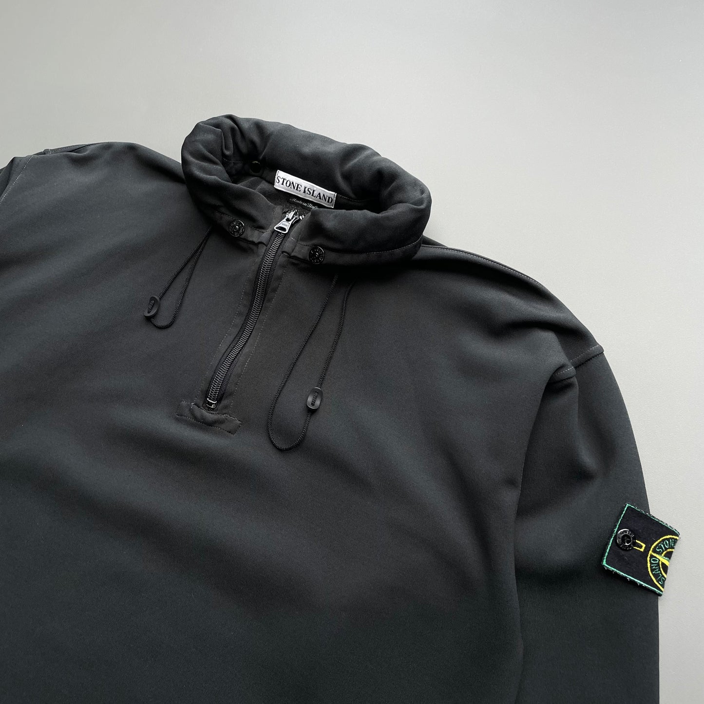 Stone Island Dark Grey AW96 Nylon Green Edge Badge Technical Hooded Smock