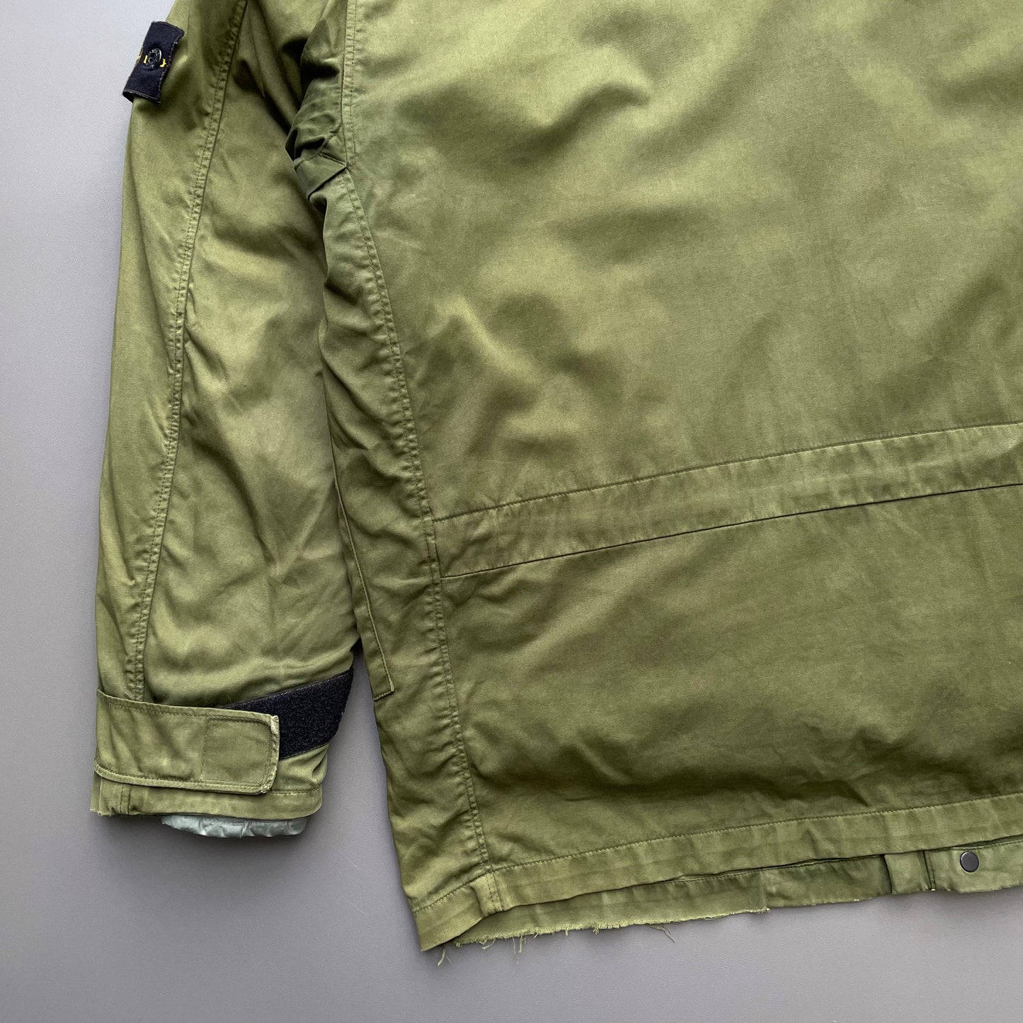Stone Island Green AW01 Raso Gommato Dutch Rope Liner Overcoat