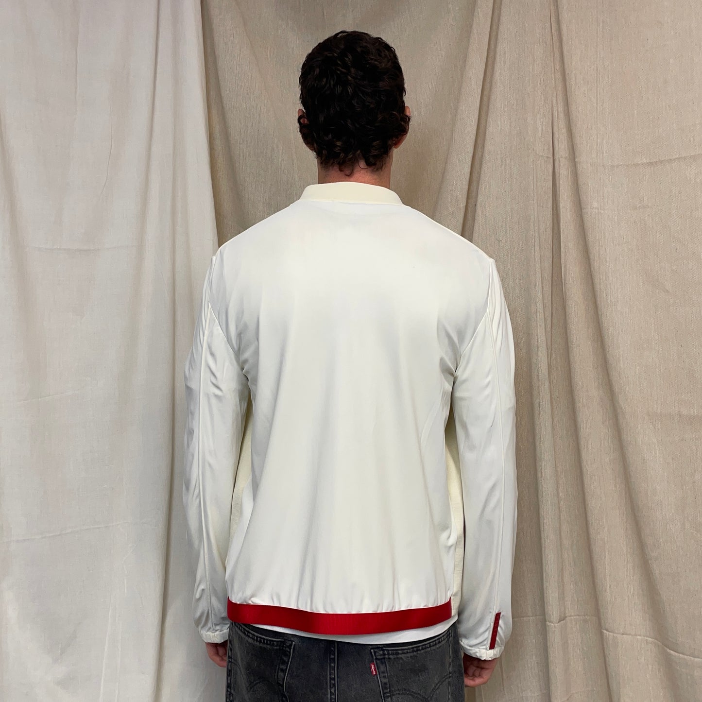 Prada Sport Cream & White SS00 Lightweight Zip-Through Nylon Panelled Jacket
