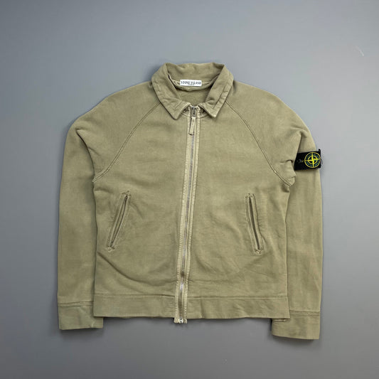 Stone Island Tan AW06 Compass Emblem Zip-Through Cotton Jacket