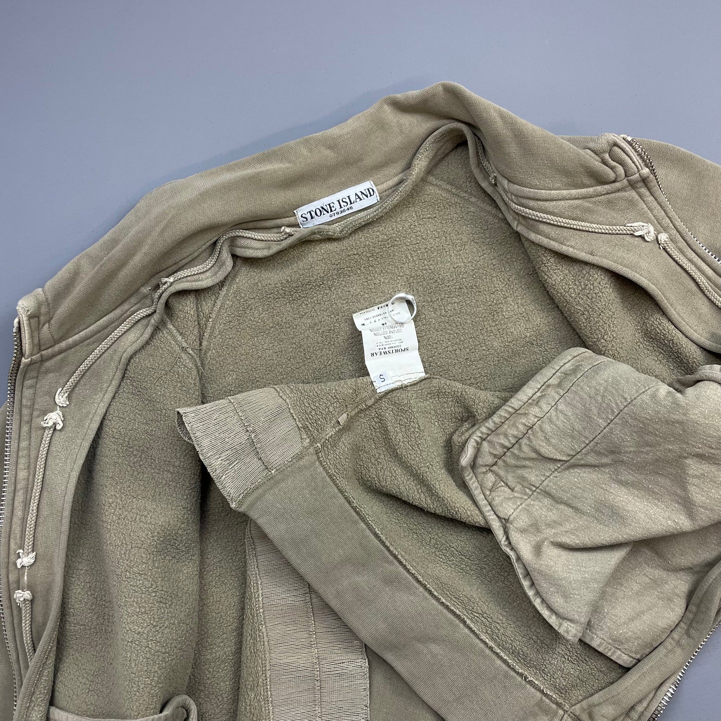 Stone Island Tan AW06 Compass Emblem Zip-Through Cotton Jacket