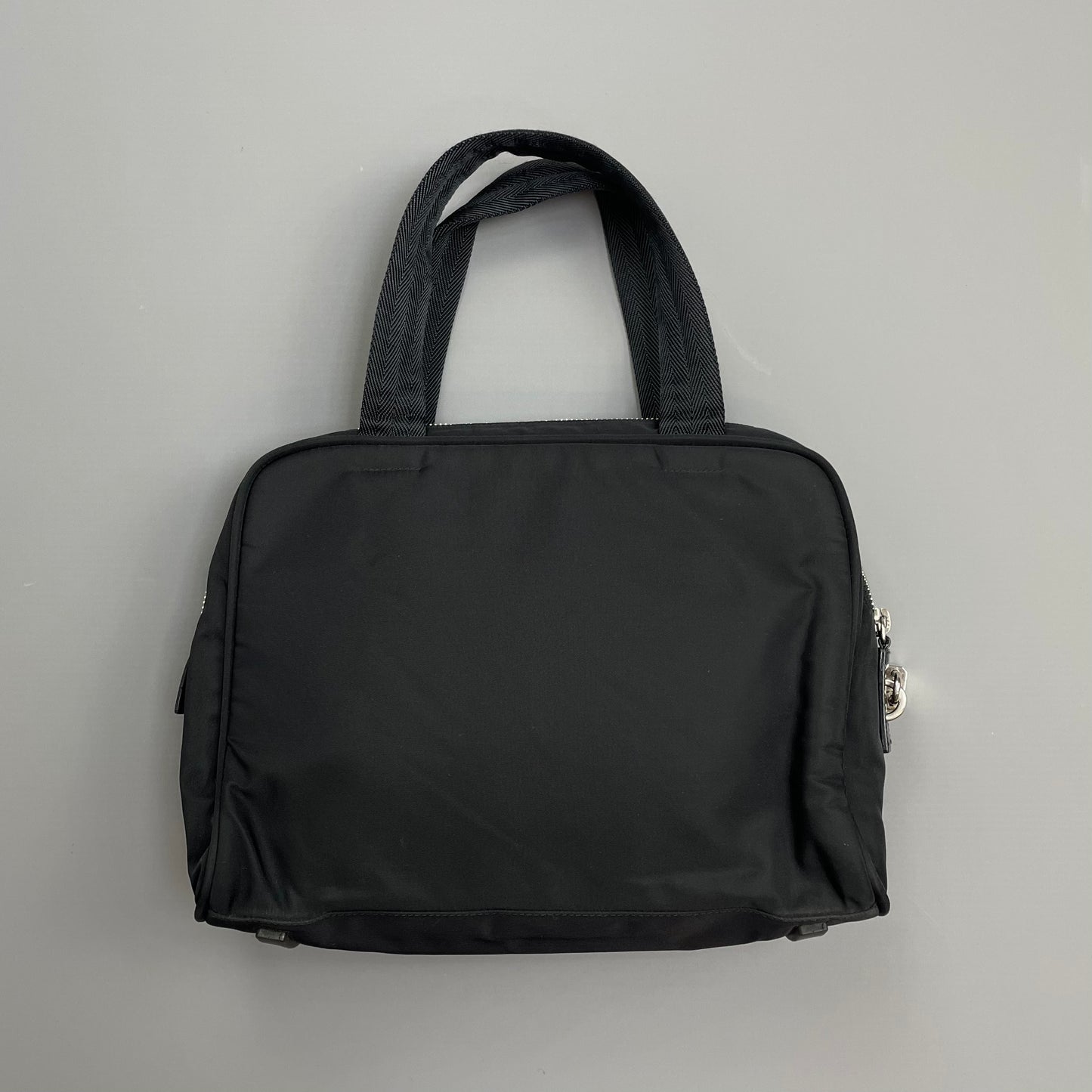 Prada Black Tessuto Nylon Padlock Handbag