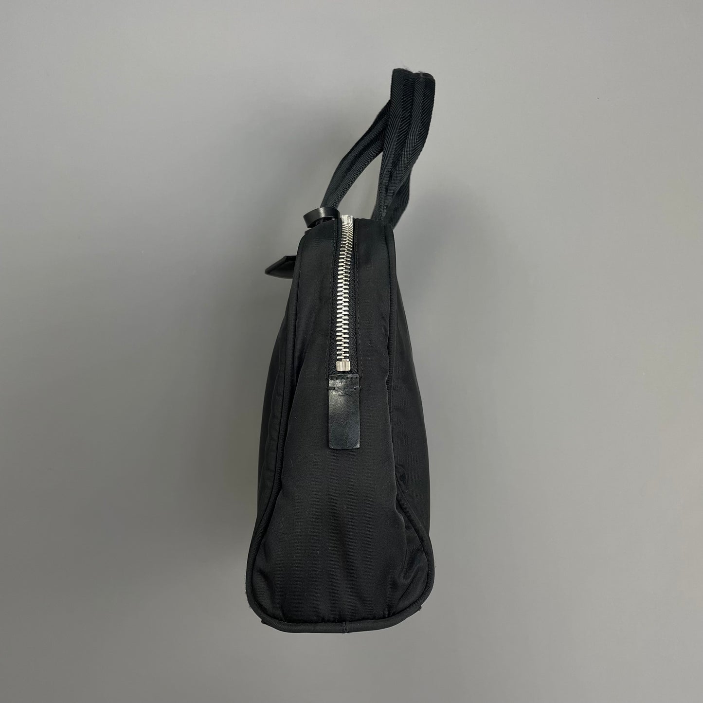 Prada Black Tessuto Nylon Padlock Handbag