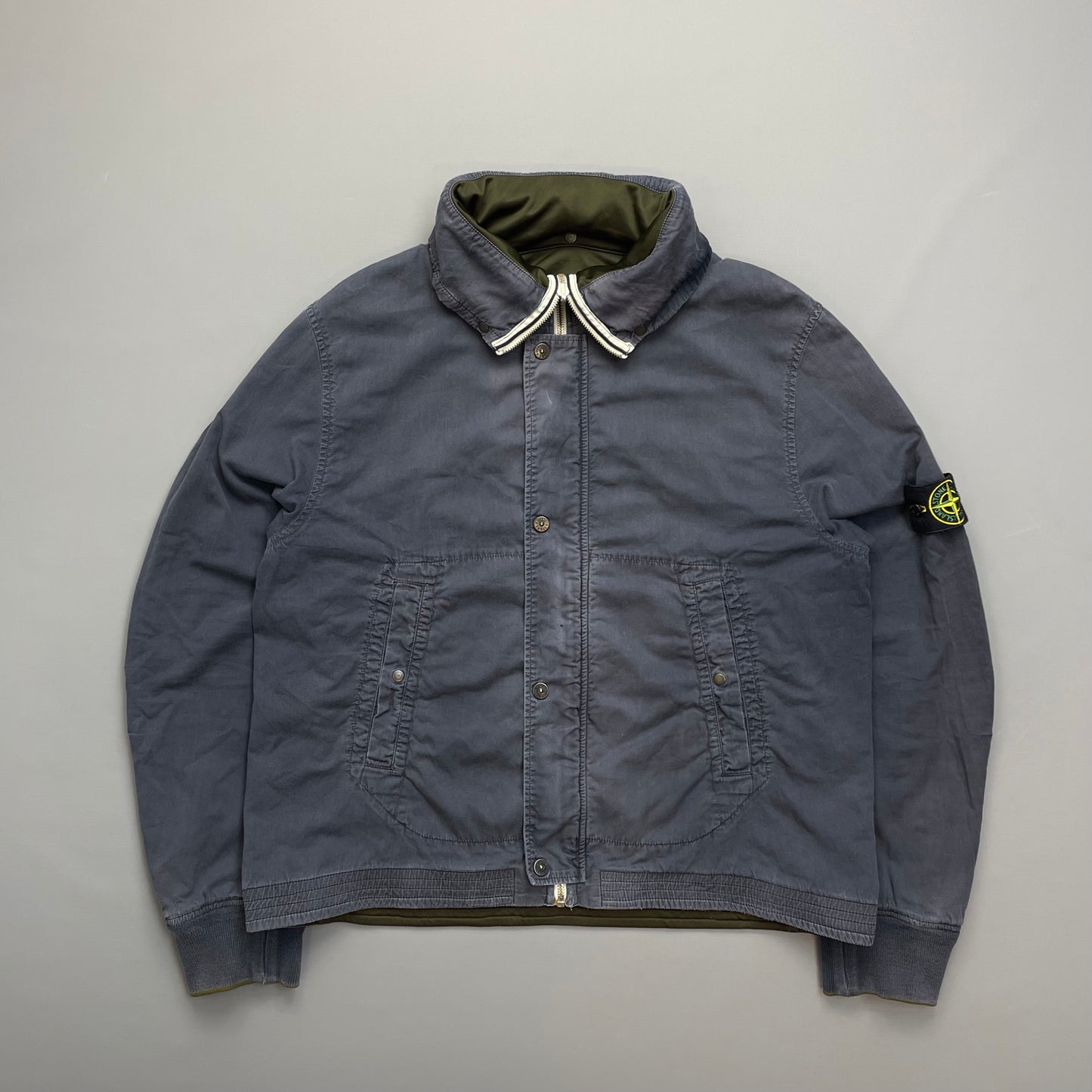 Stone Island Khaki/Blue AW07 'Intermediate Layer' Reversible Jacket