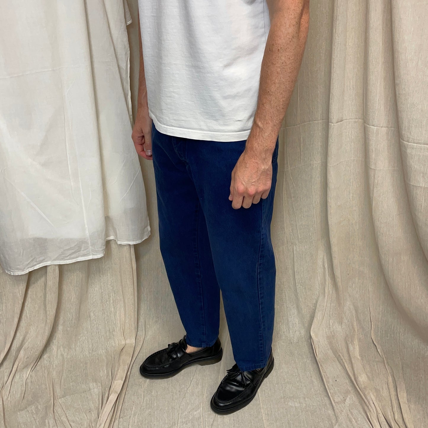 Stone Island Navy Blue 90s Denim Tapered Jeans