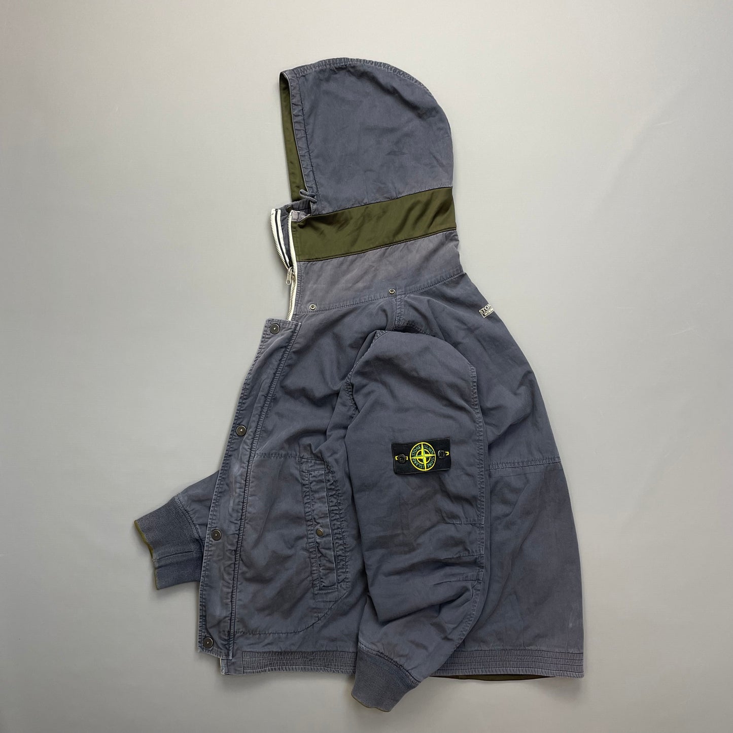 Stone Island Khaki/Blue AW07 'Intermediate Layer' Reversible Jacket