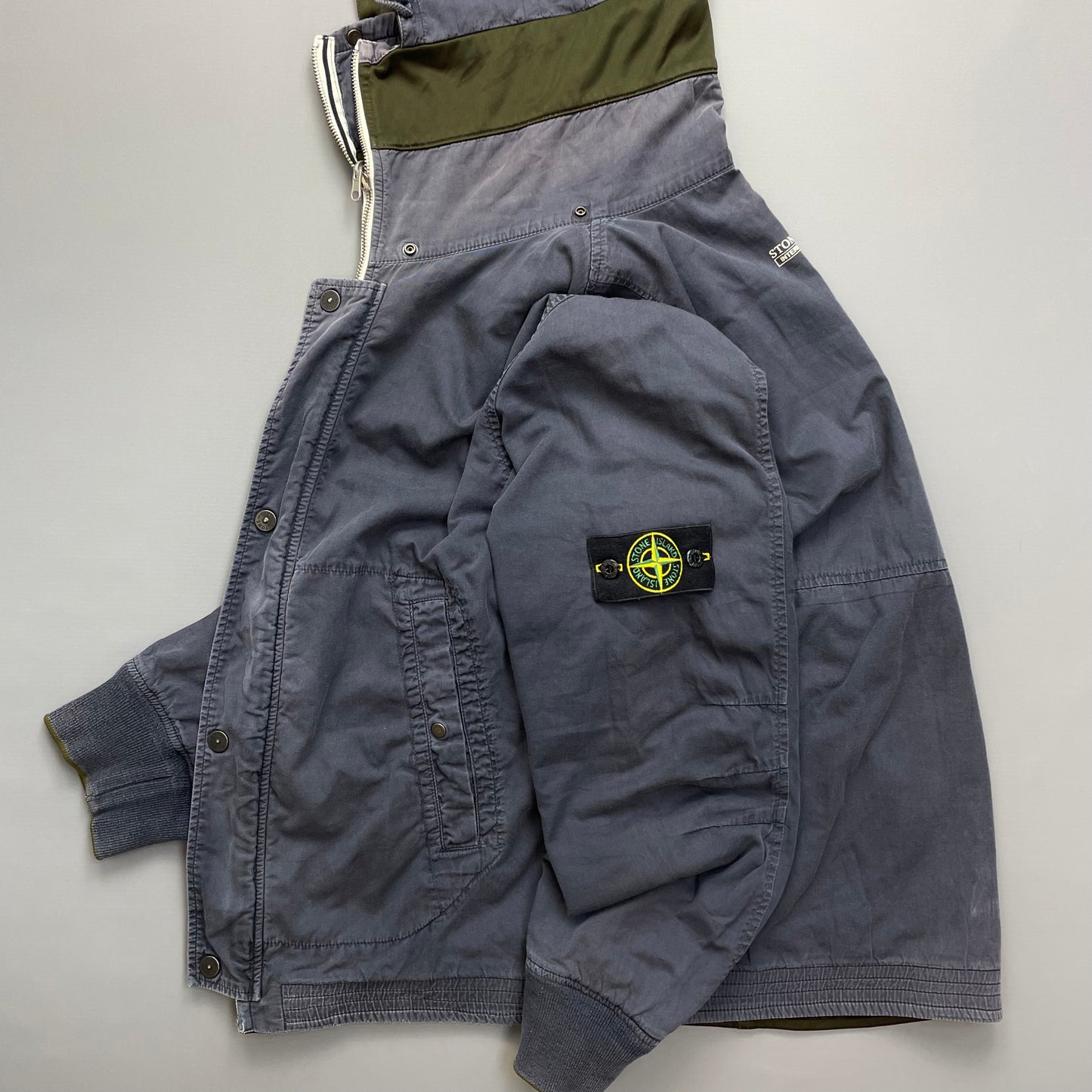 Stone Island Khaki/Blue AW07 'Intermediate Layer' Reversible Jacket