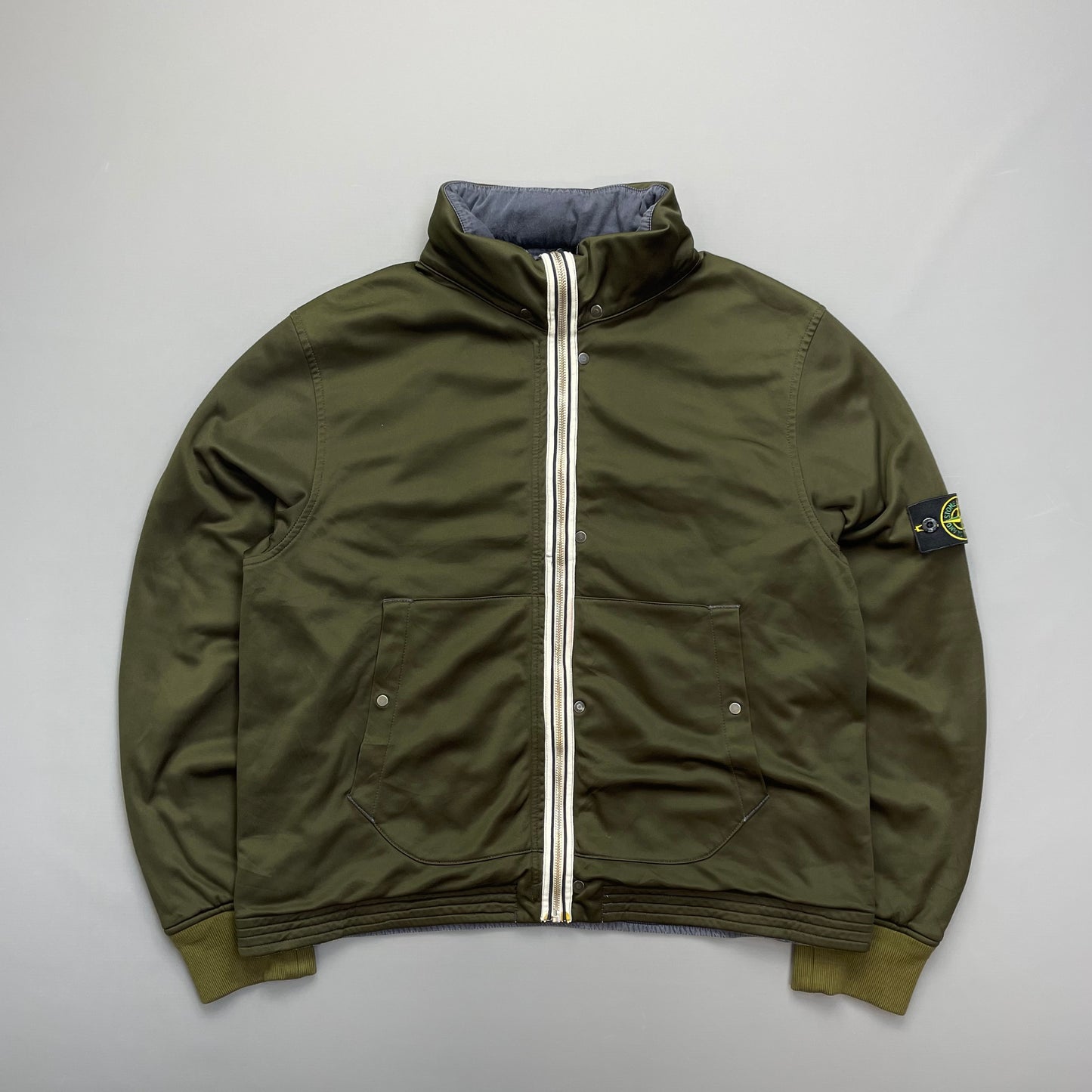 Stone Island Khaki/Blue AW07 'Intermediate Layer' Reversible Jacket