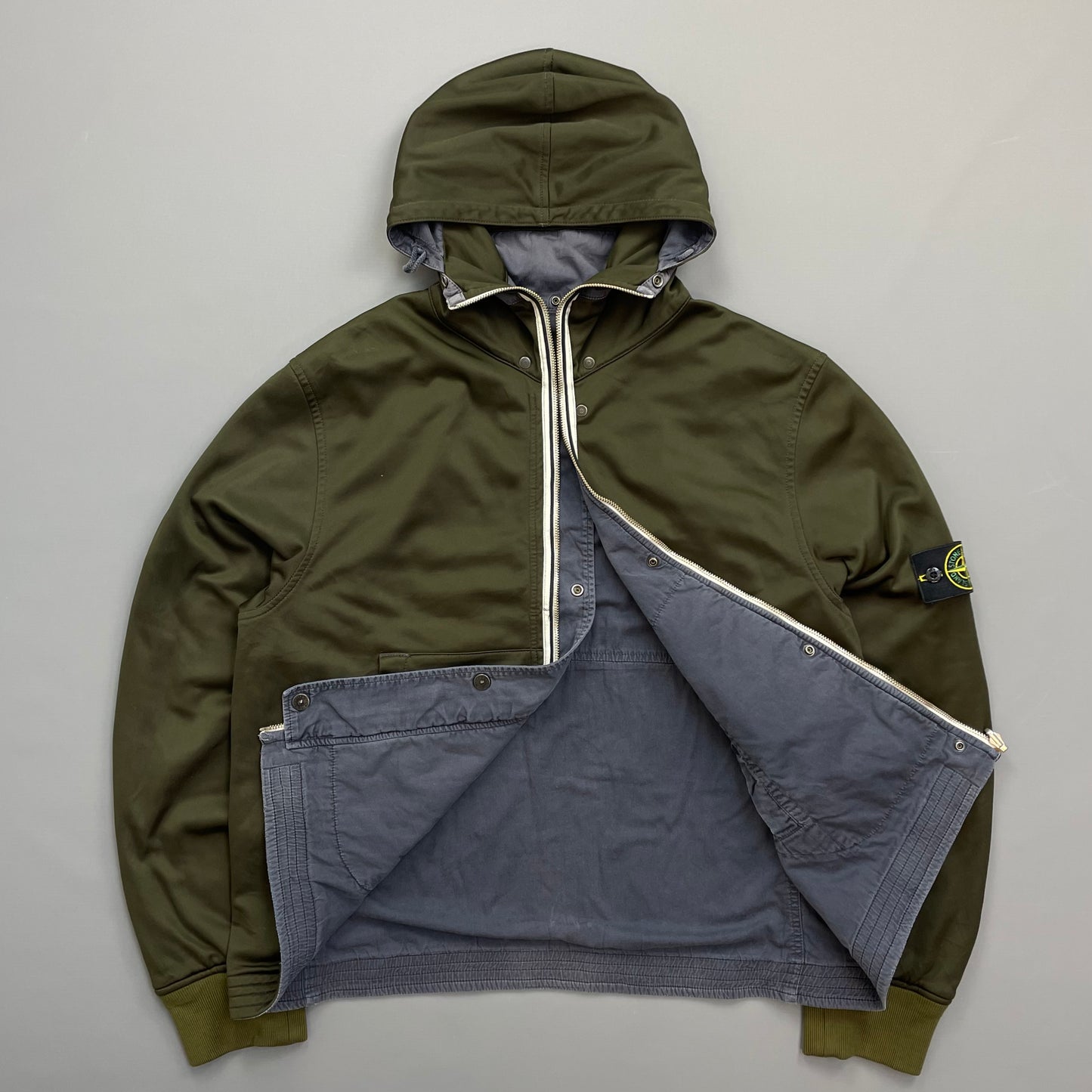 Stone Island Khaki/Blue AW07 'Intermediate Layer' Reversible Jacket