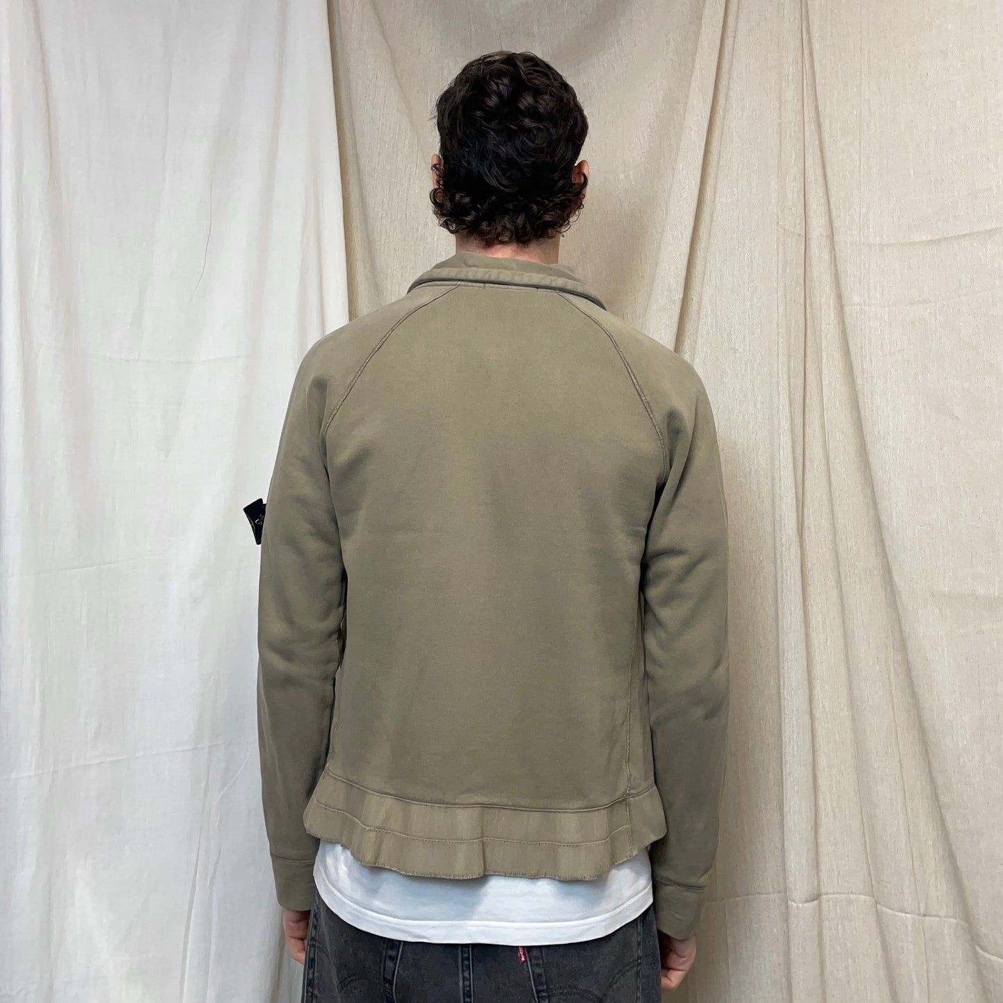 Stone Island Tan AW06 Compass Emblem Zip-Through Cotton Jacket