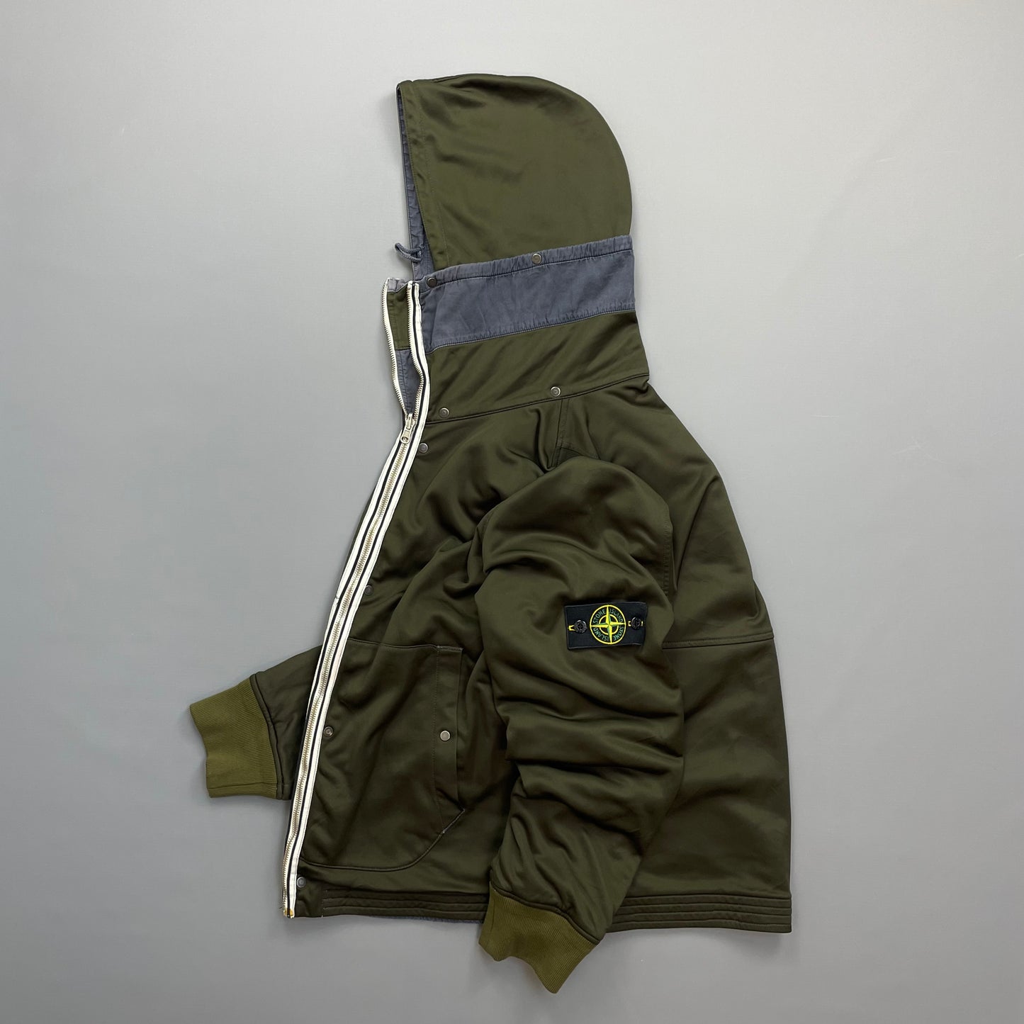 Stone Island Khaki/Blue AW07 'Intermediate Layer' Reversible Jacket