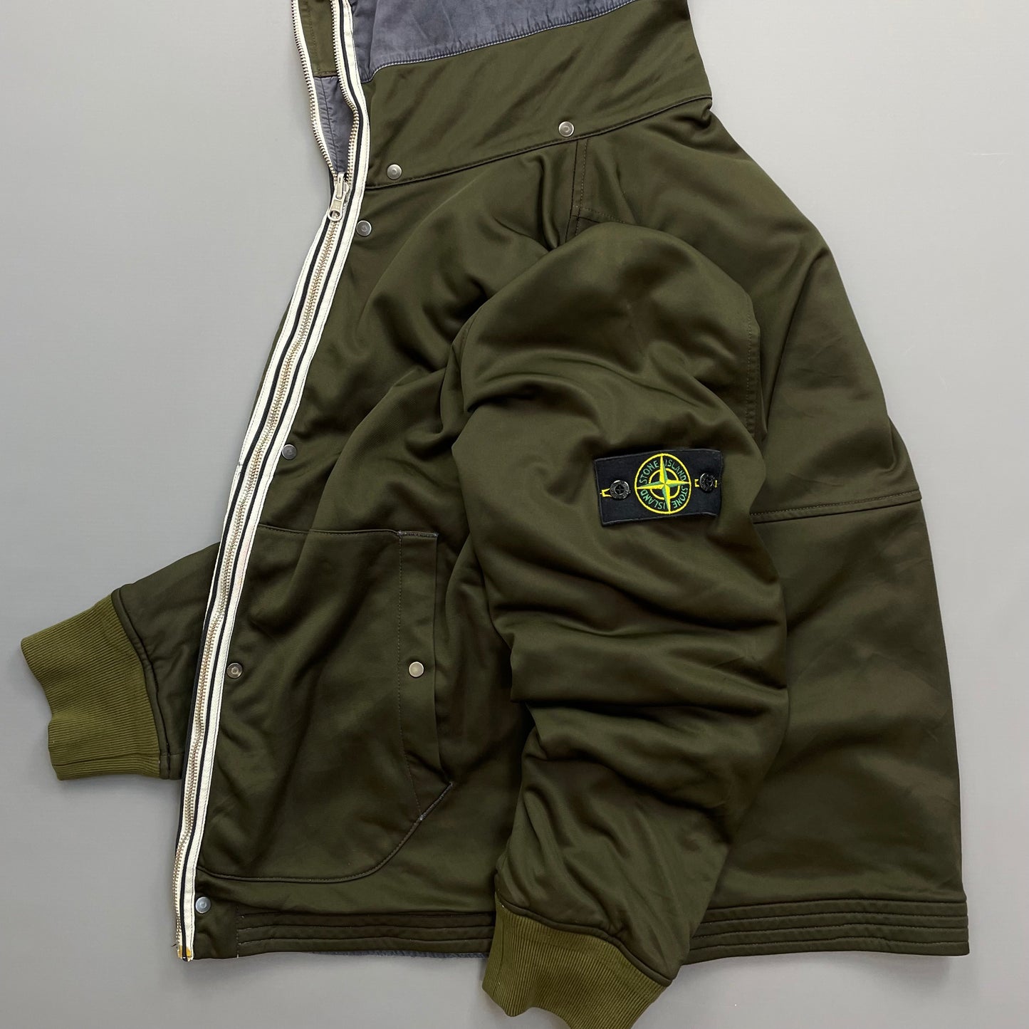 Stone Island Khaki/Blue AW07 'Intermediate Layer' Reversible Jacket