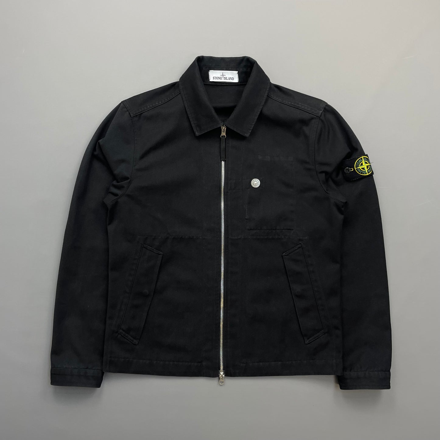 Stone Island Black SS22 Workwear R-Garbadine 3/1 Zip-Through Jacket