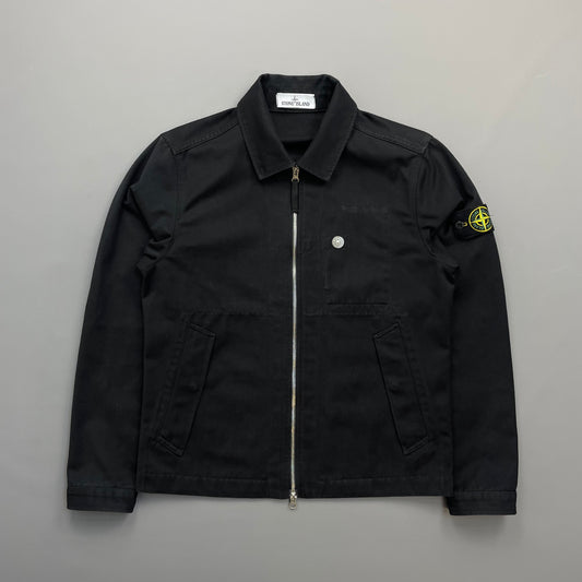 Stone Island Black SS22 Workwear R-Garbadine 3/1 Zip-Through Jacket