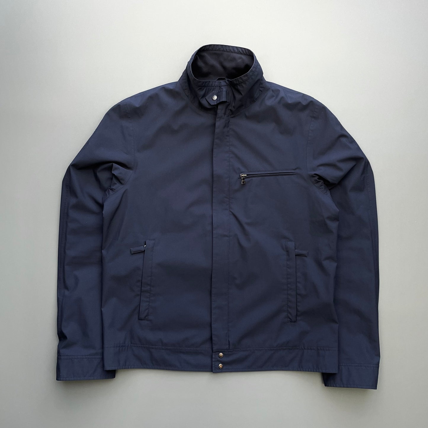 Prada Sport Navy 00s Goretex Nylon Trim Collar Harrington Jacket