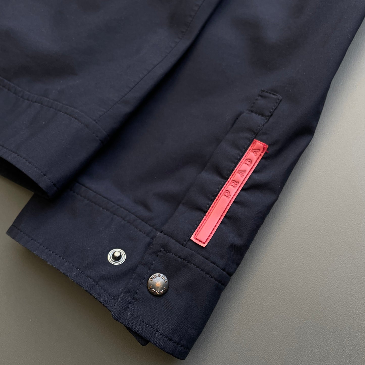 Prada Sport Navy 00s Goretex Nylon Trim Collar Harrington Jacket