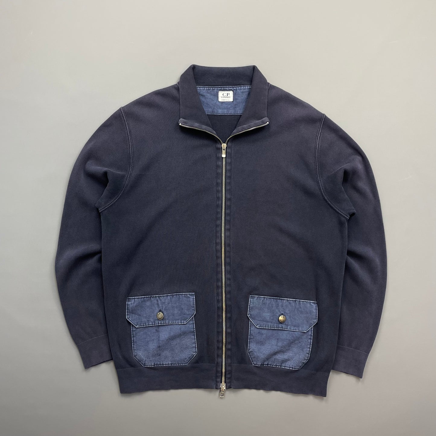 CP Company Blue SS03 Zip-Through Pocket Jumper