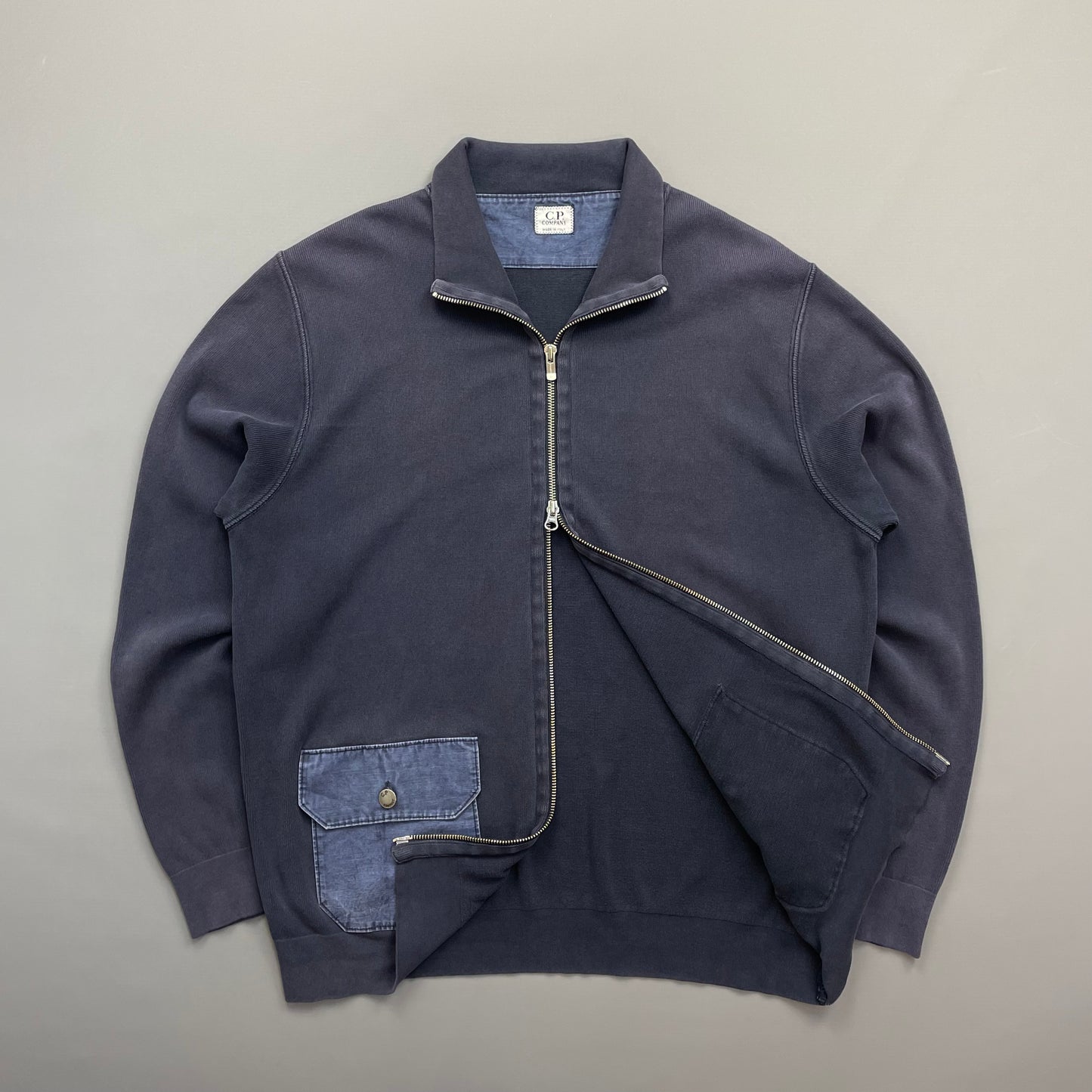 CP Company Blue SS03 Zip-Through Pocket Jumper