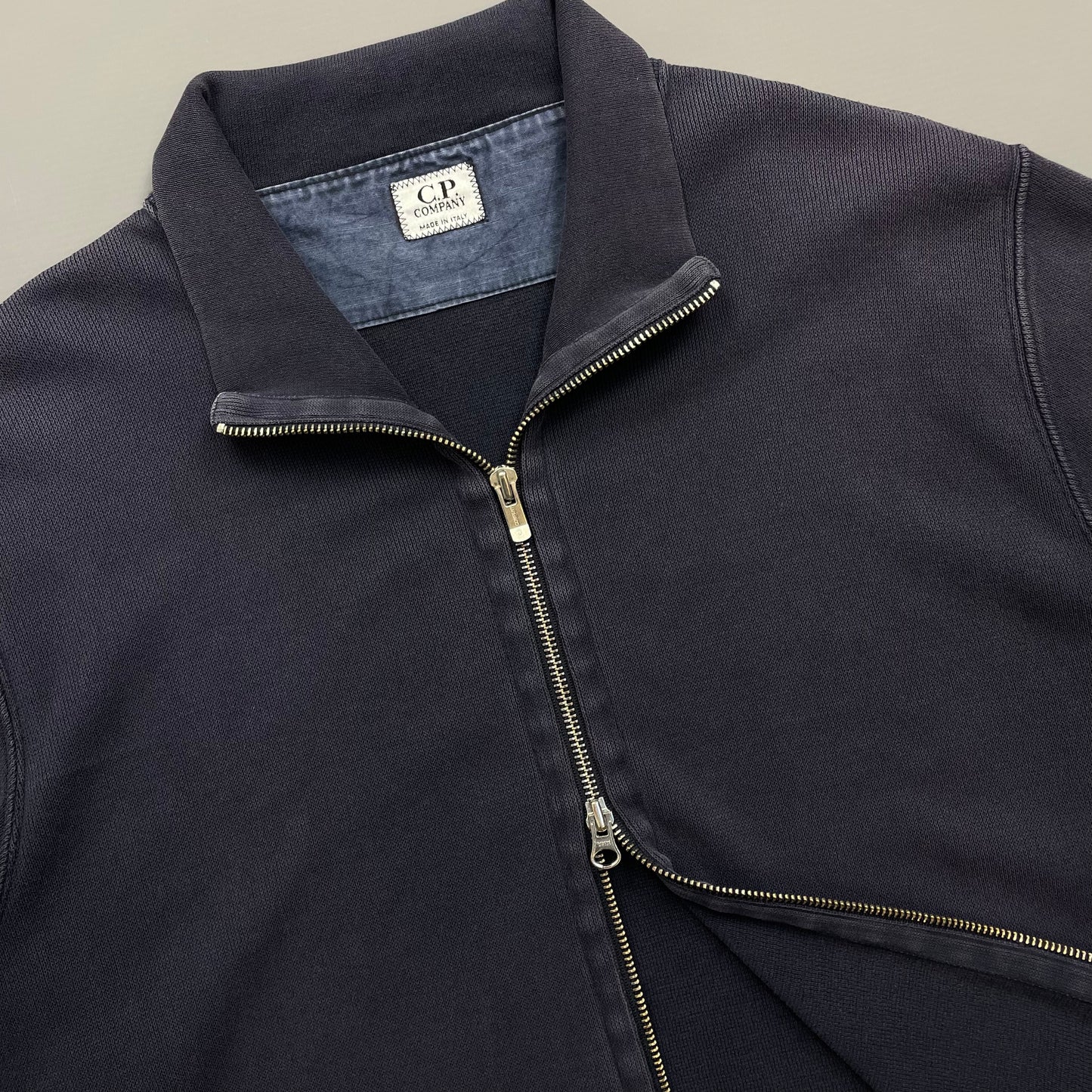 CP Company Blue SS03 Zip-Through Pocket Jumper