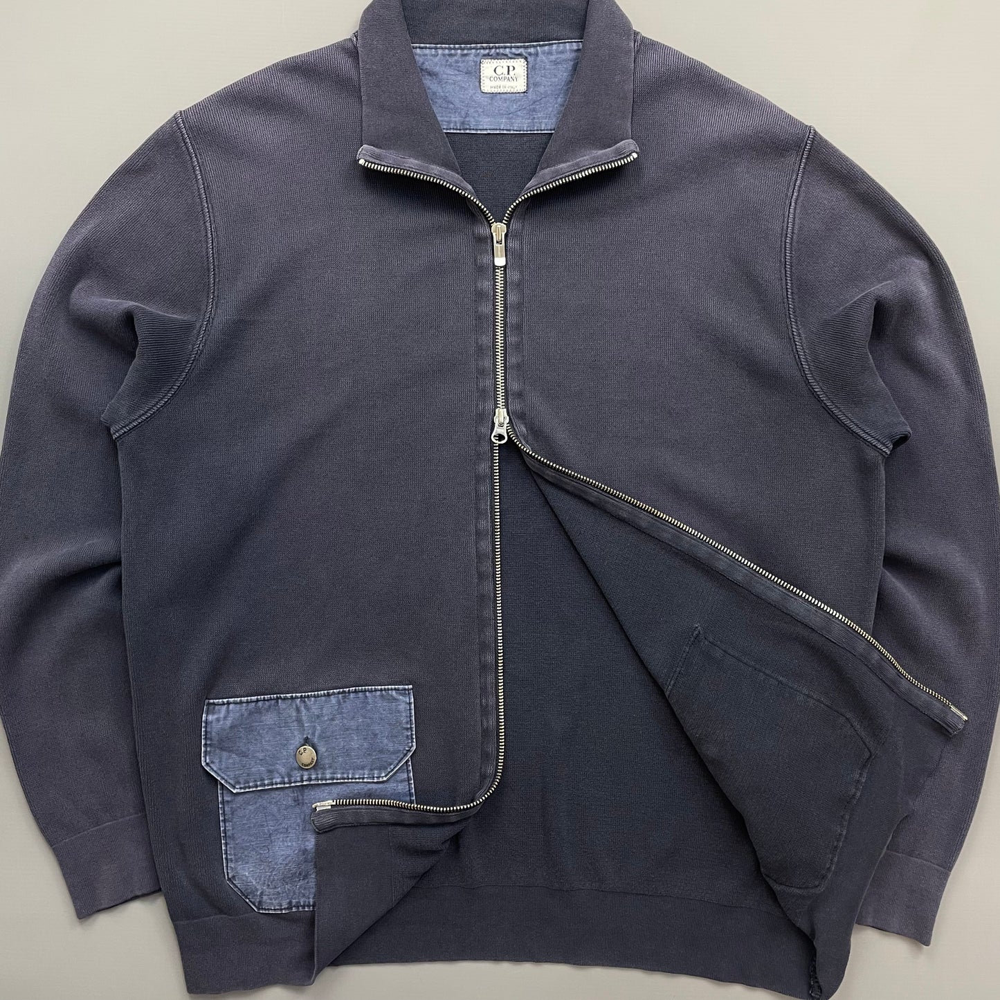 CP Company Blue SS03 Zip-Through Pocket Jumper