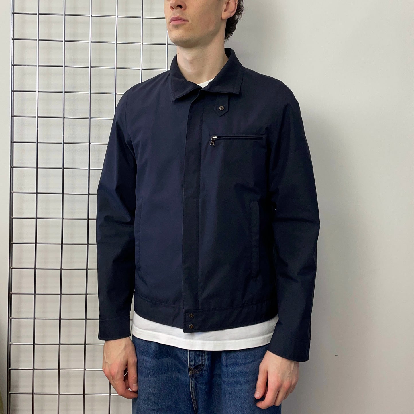 Prada Sport Navy 00s Goretex Nylon Trim Collar Harrington Jacket
