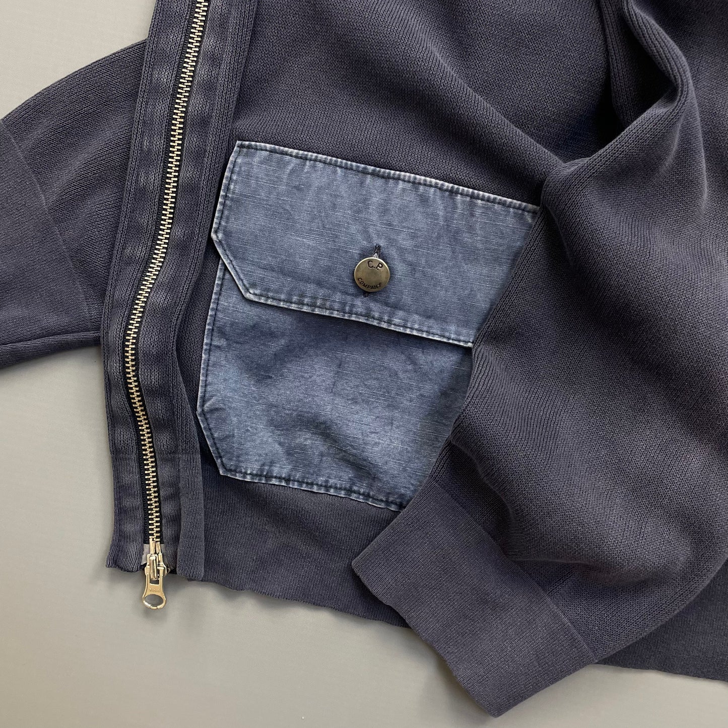 CP Company Blue SS03 Zip-Through Pocket Jumper
