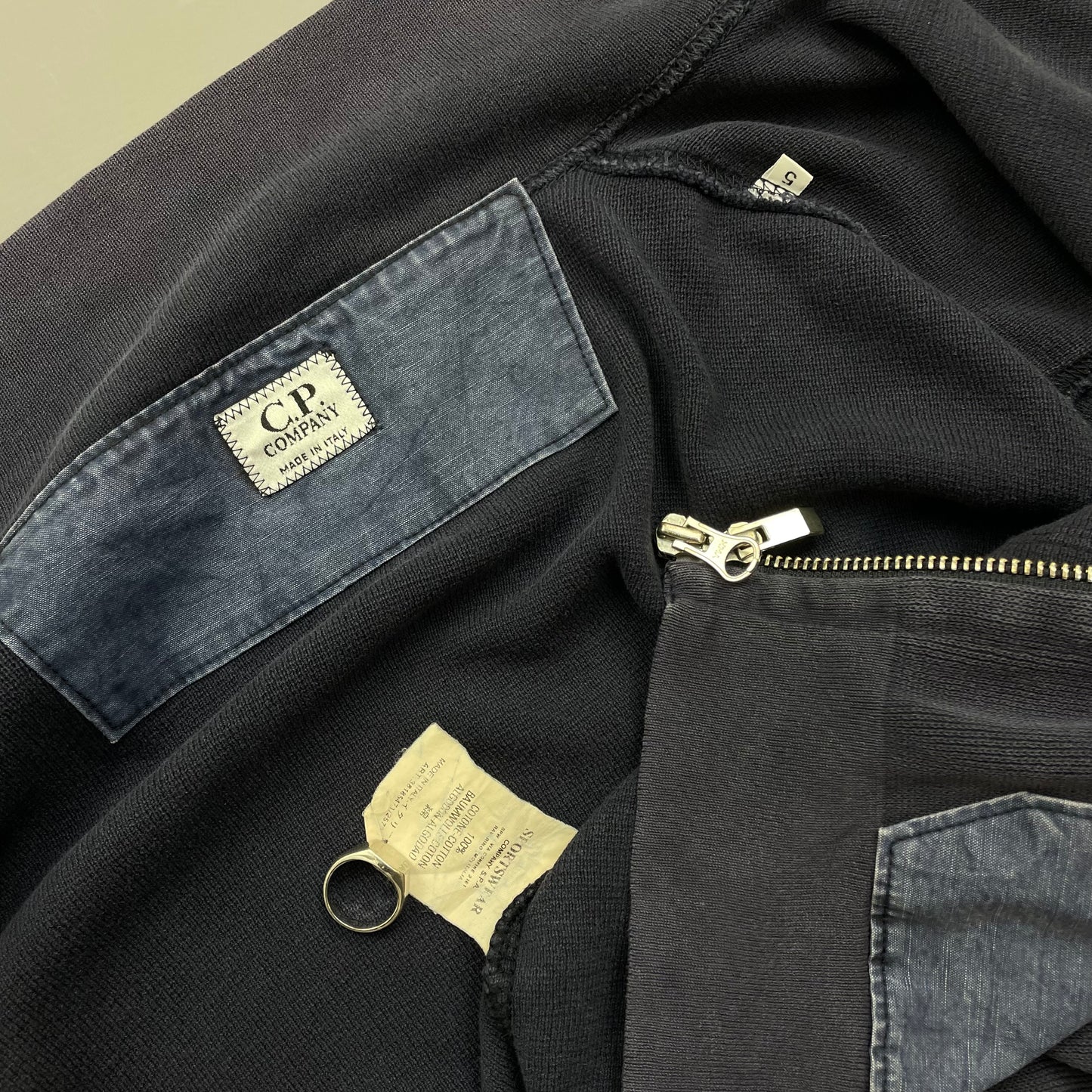 CP Company Blue SS03 Zip-Through Pocket Jumper