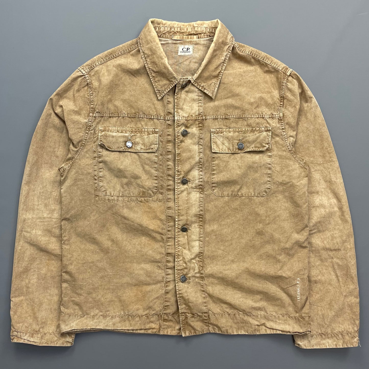 C.P. Company Sand SS06 Boxy Button & Zip Lightweight Overshirt Jacket