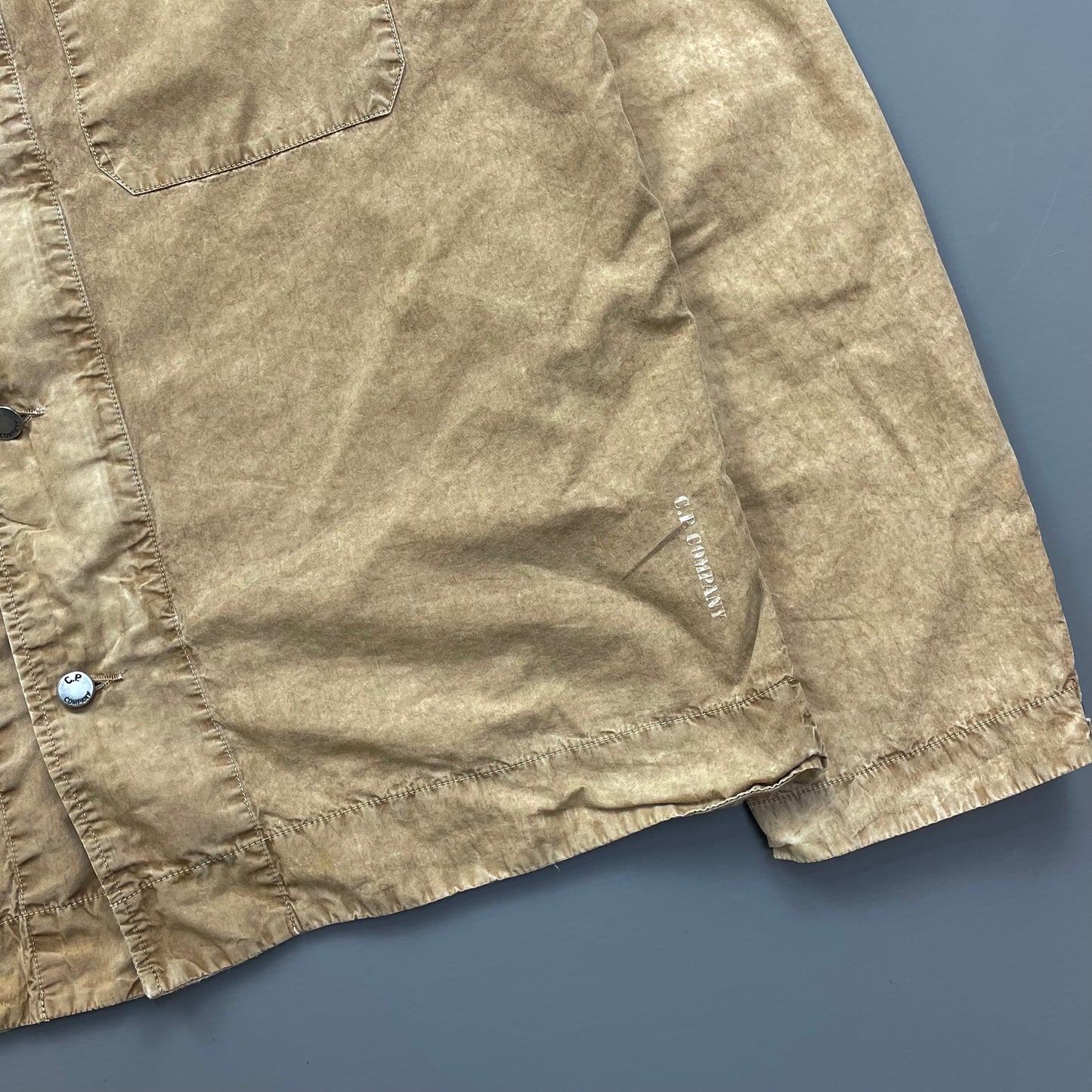 C.P. Company Sand SS06 Boxy Button & Zip Lightweight Overshirt Jacket