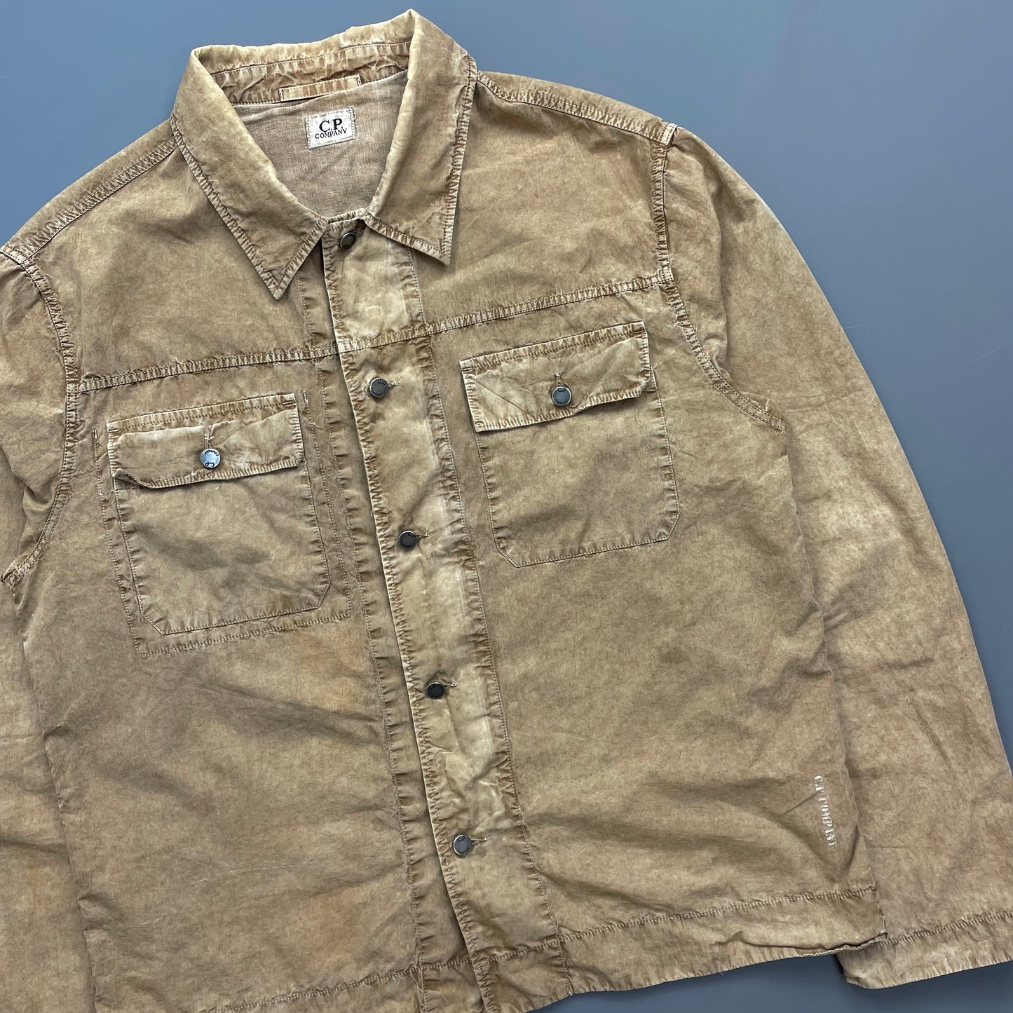 C.P. Company Sand SS06 Boxy Button & Zip Lightweight Overshirt Jacket