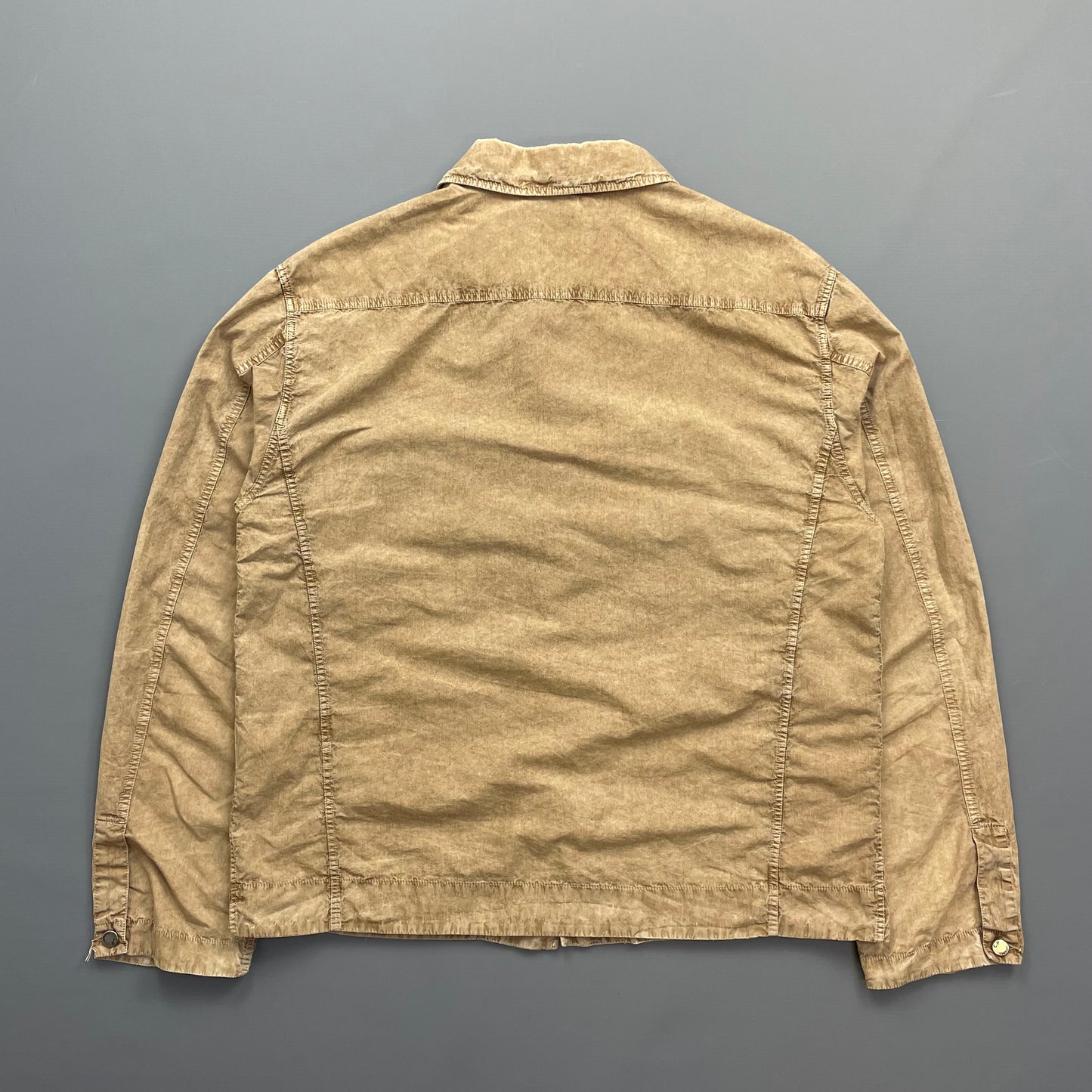 C.P. Company Sand SS06 Boxy Button & Zip Lightweight Overshirt Jacket