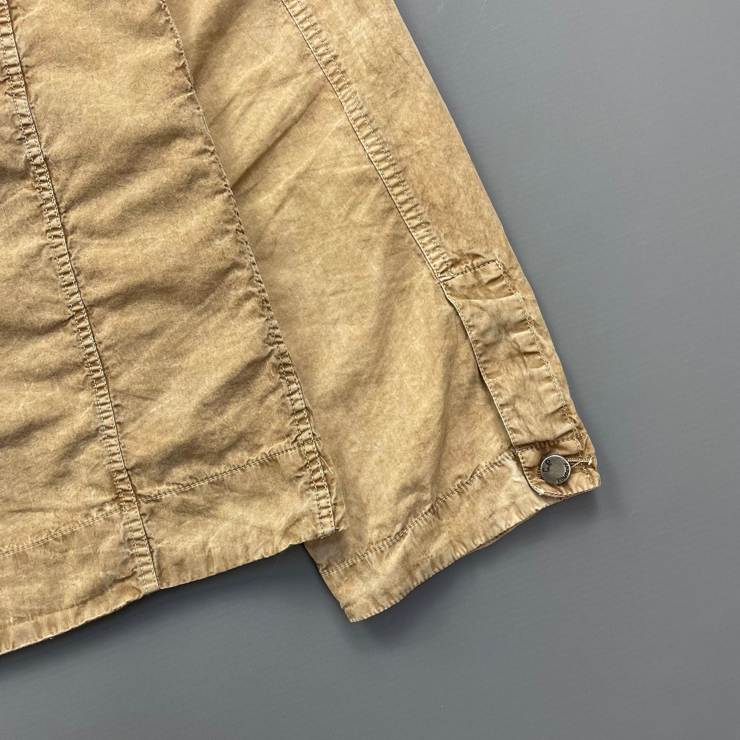 C.P. Company Sand SS06 Boxy Button & Zip Lightweight Overshirt Jacket