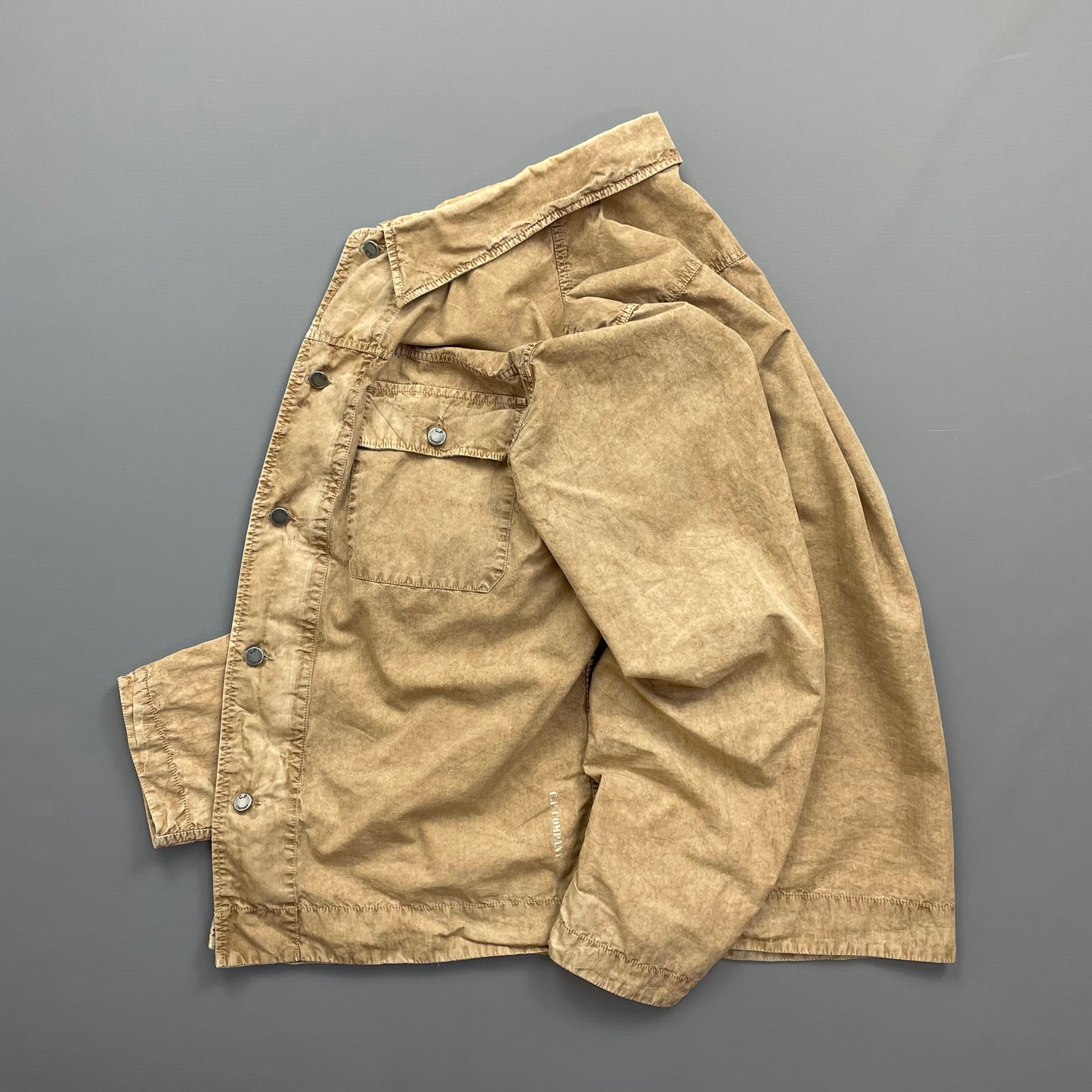 C.P. Company Sand SS06 Boxy Button & Zip Lightweight Overshirt Jacket