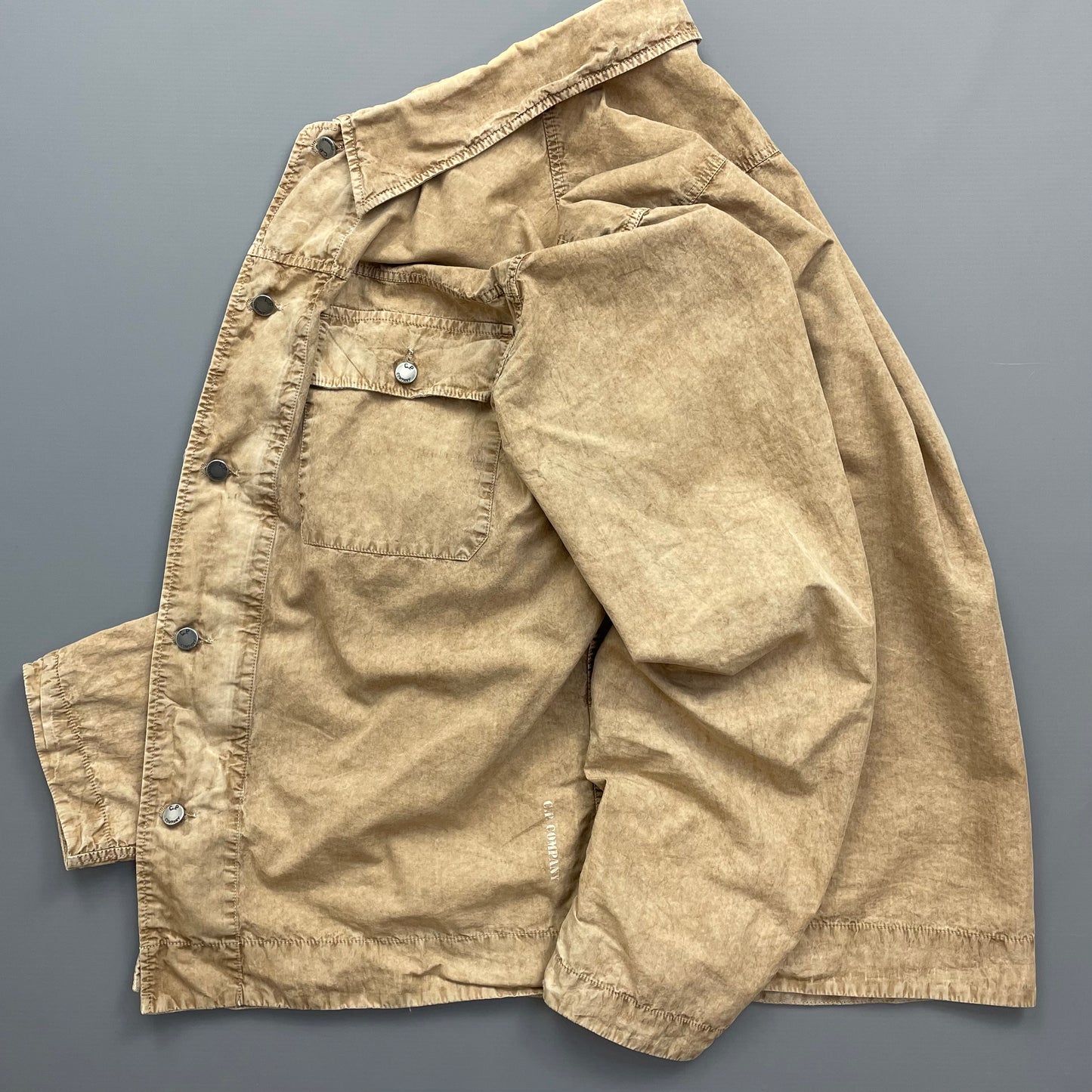 C.P. Company Sand SS06 Boxy Button & Zip Lightweight Overshirt Jacket