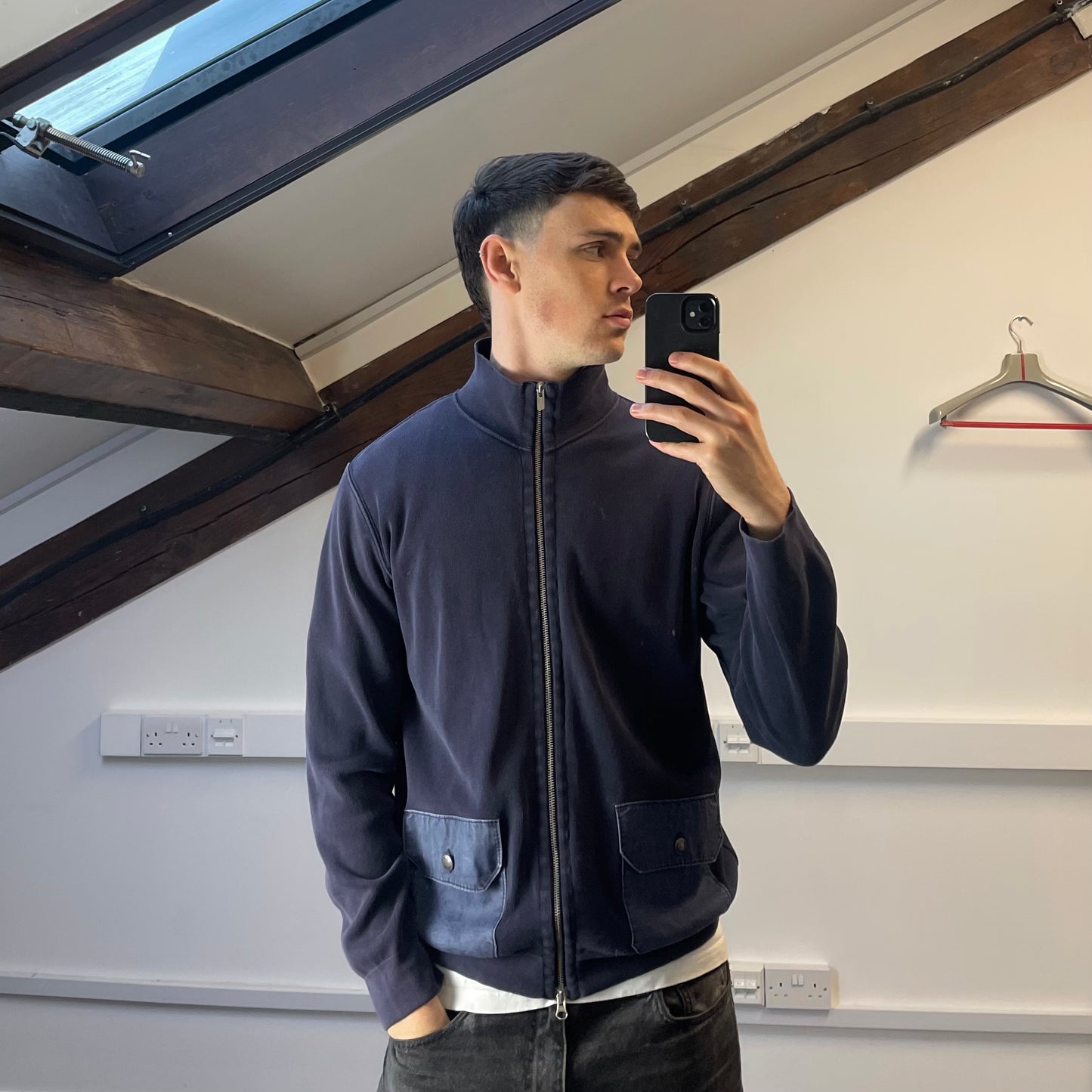 CP Company Blue SS03 Zip-Through Pocket Jumper