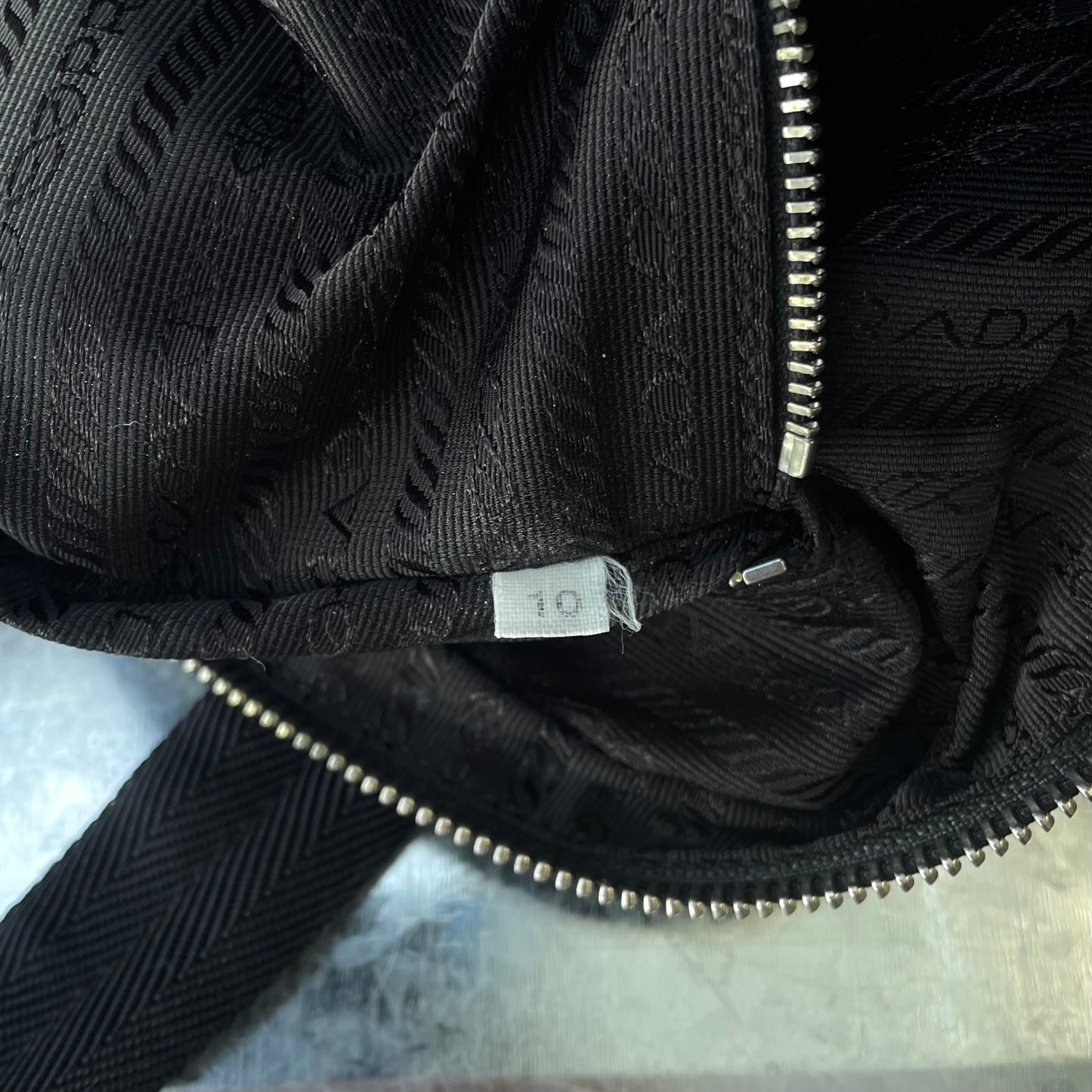 Prada Black Tessuto Nylon Padlock Handbag