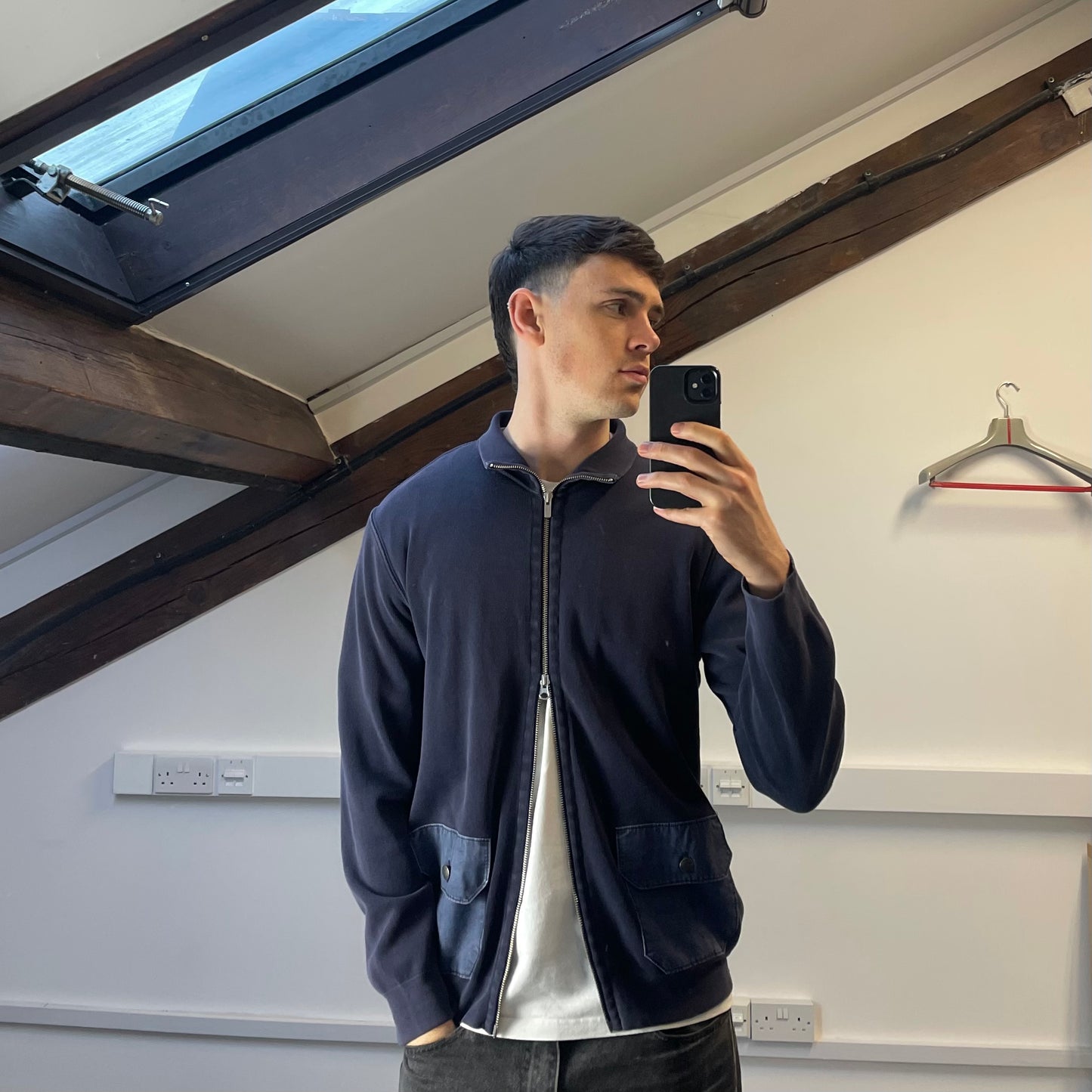 CP Company Blue SS03 Zip-Through Pocket Jumper