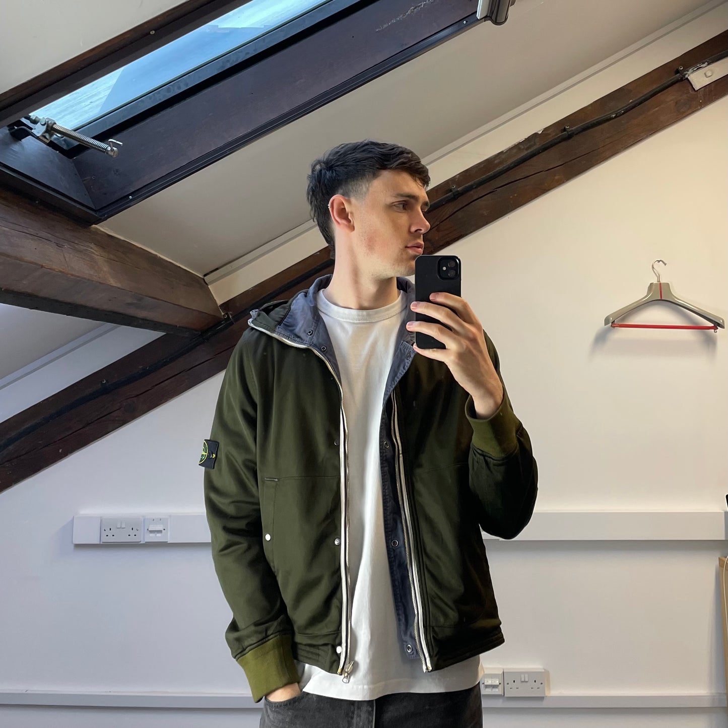 Stone Island Khaki/Blue AW07 'Intermediate Layer' Reversible Jacket