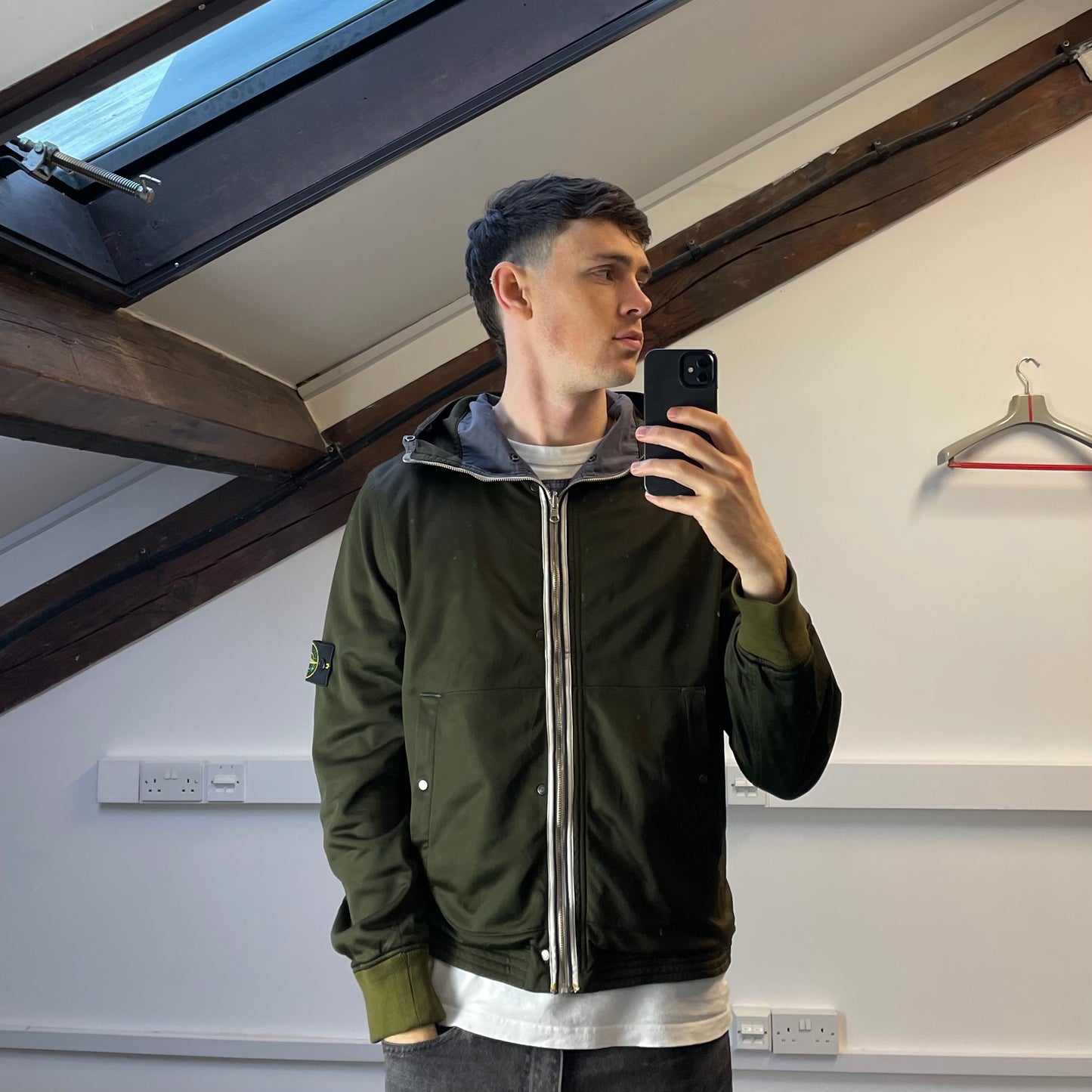 Stone Island Khaki/Blue AW07 'Intermediate Layer' Reversible Jacket