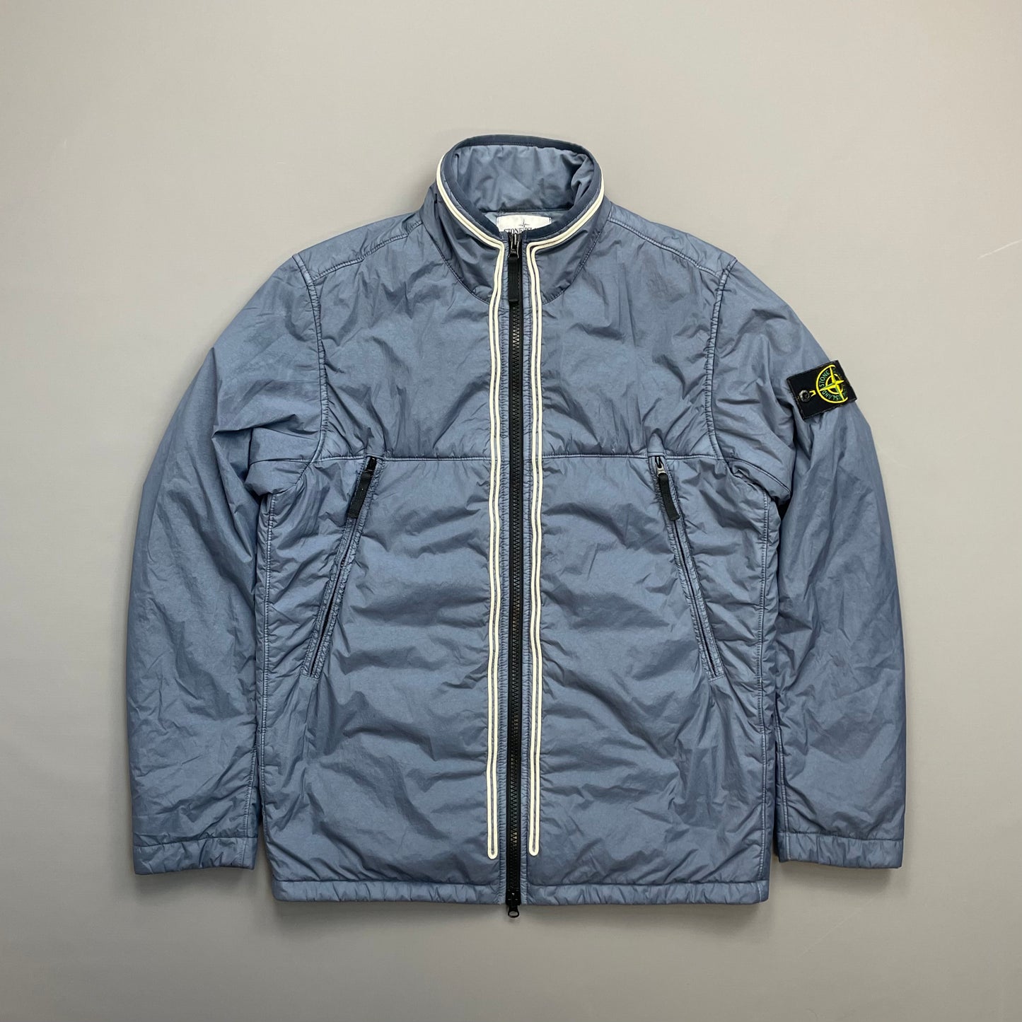 Stone Island Blue AW19 Padded Garment Dyed Crinkle Reps Jacket